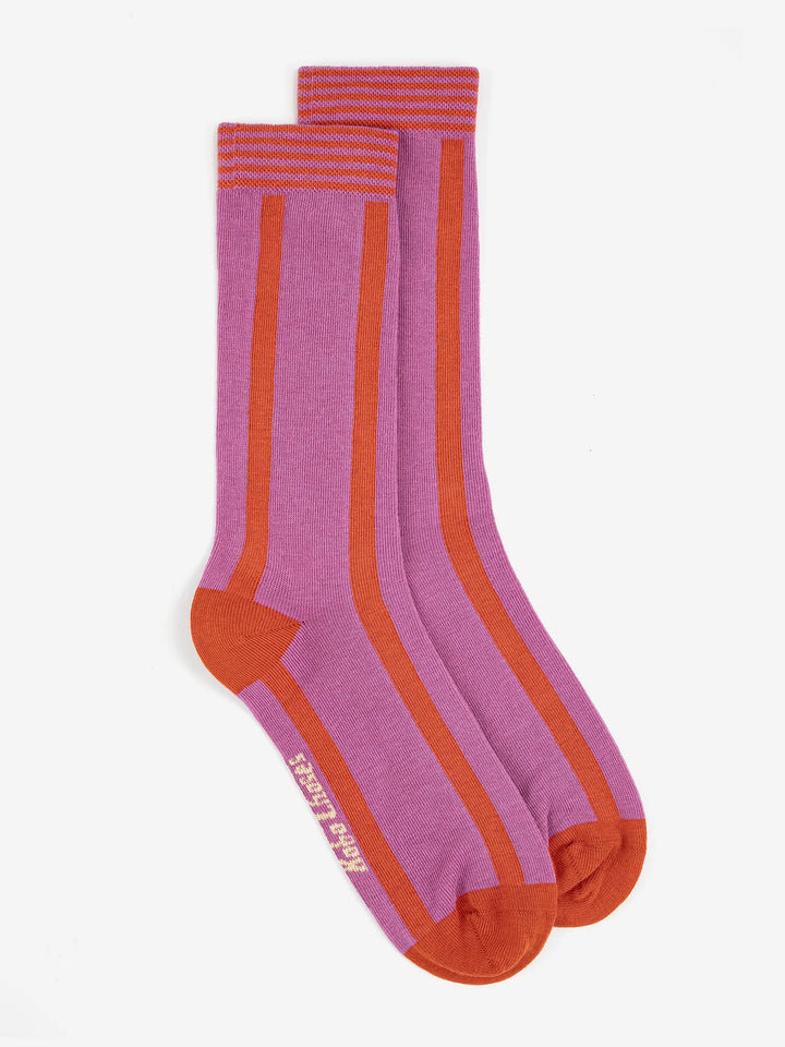 Pink cotton long socks