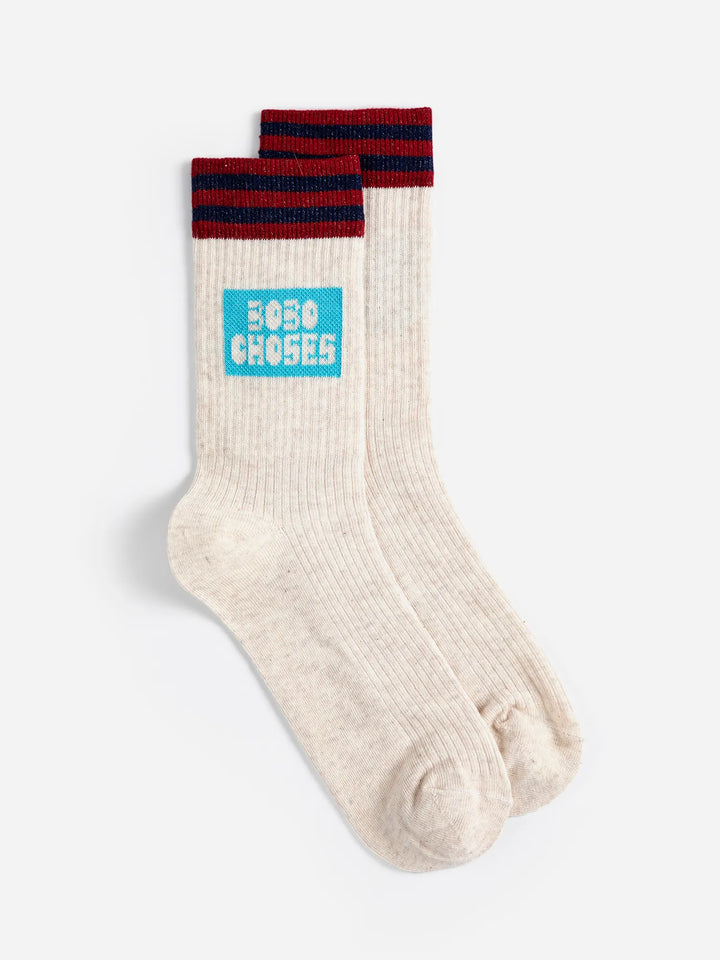 Calcetines cortos de algodón en canalé