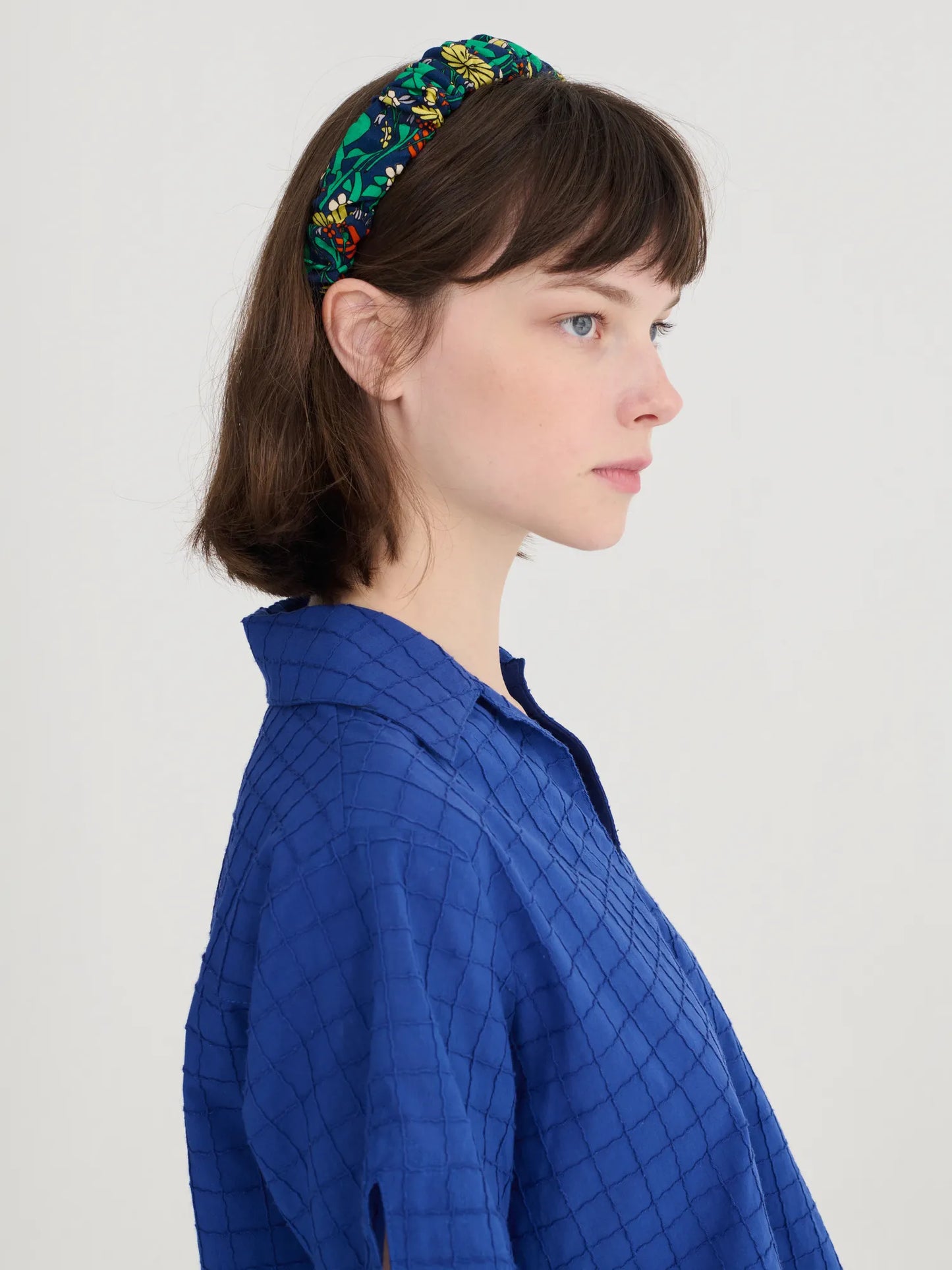 Color Herbalist blue gathered headband