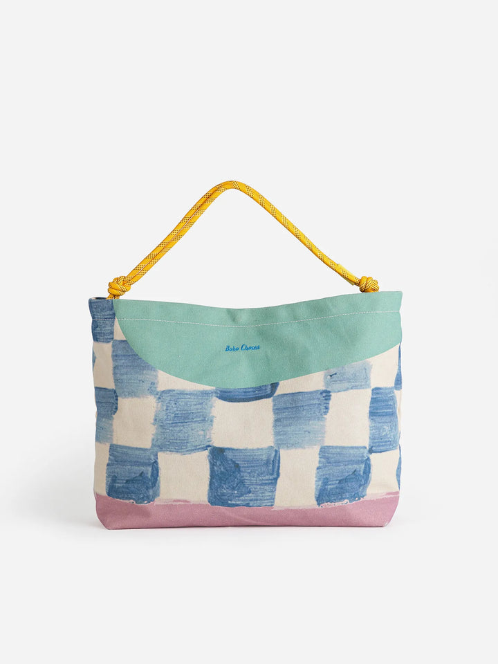 Color block canvas cross-body bag