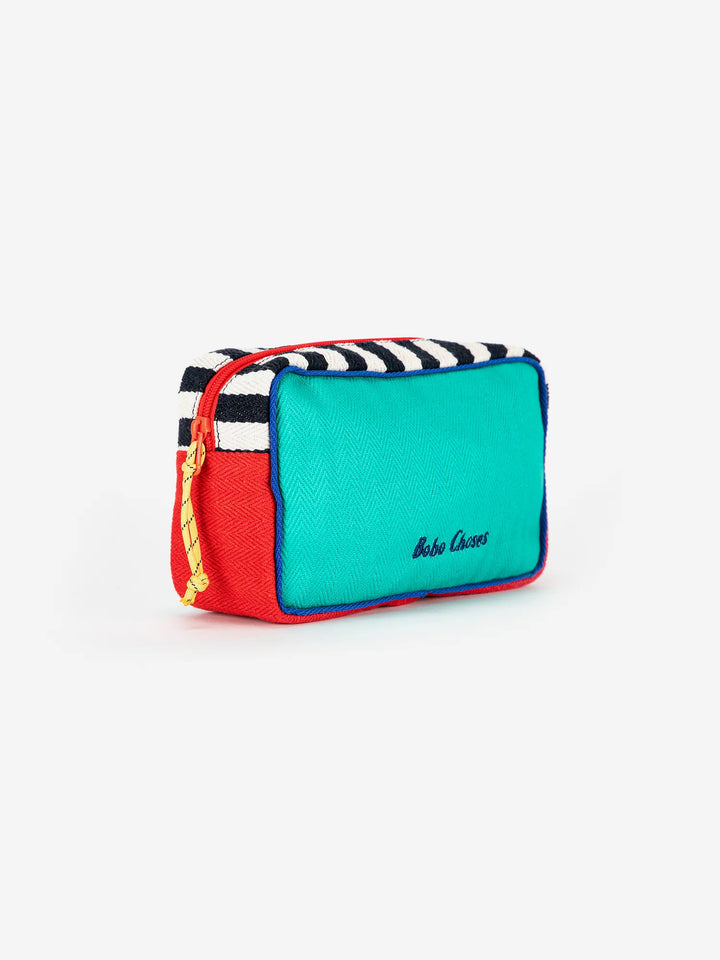 Color block cotton pouch