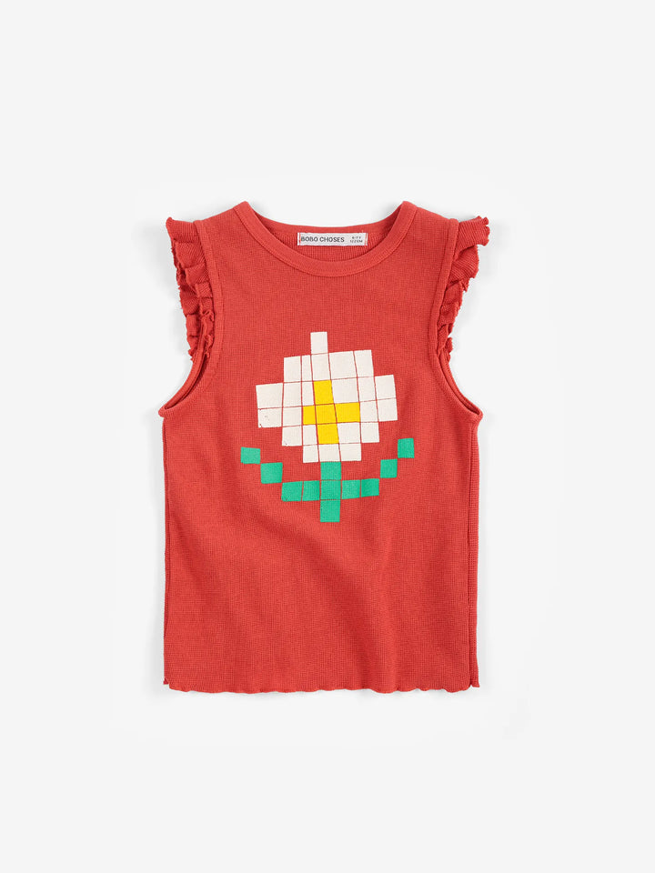 Pixel Daisy ruffled top