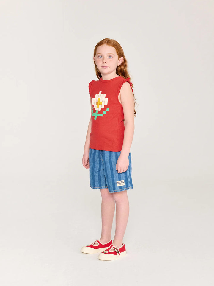 Pixel Daisy ruffled top