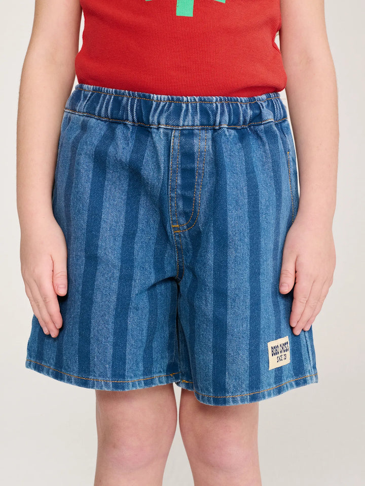 Bobo Choses Since 09 Striped denim bermuda shorts
