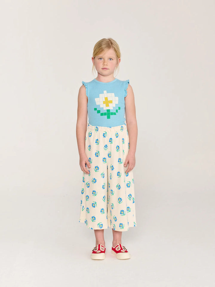 Flower Pixel all over culotte pants