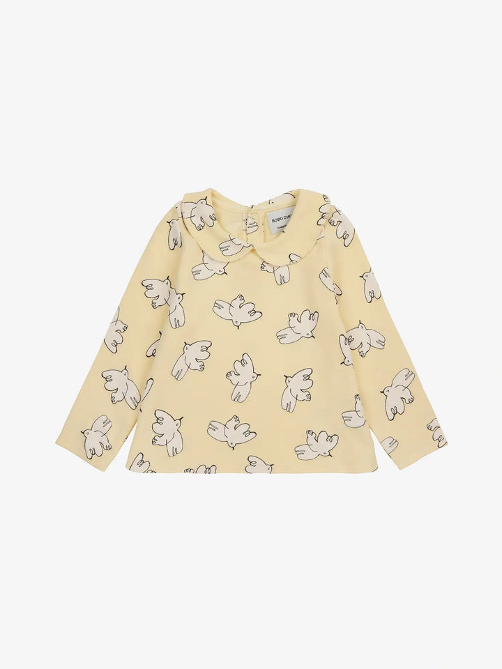 T-shirt col claudine Freedom Bird all-over