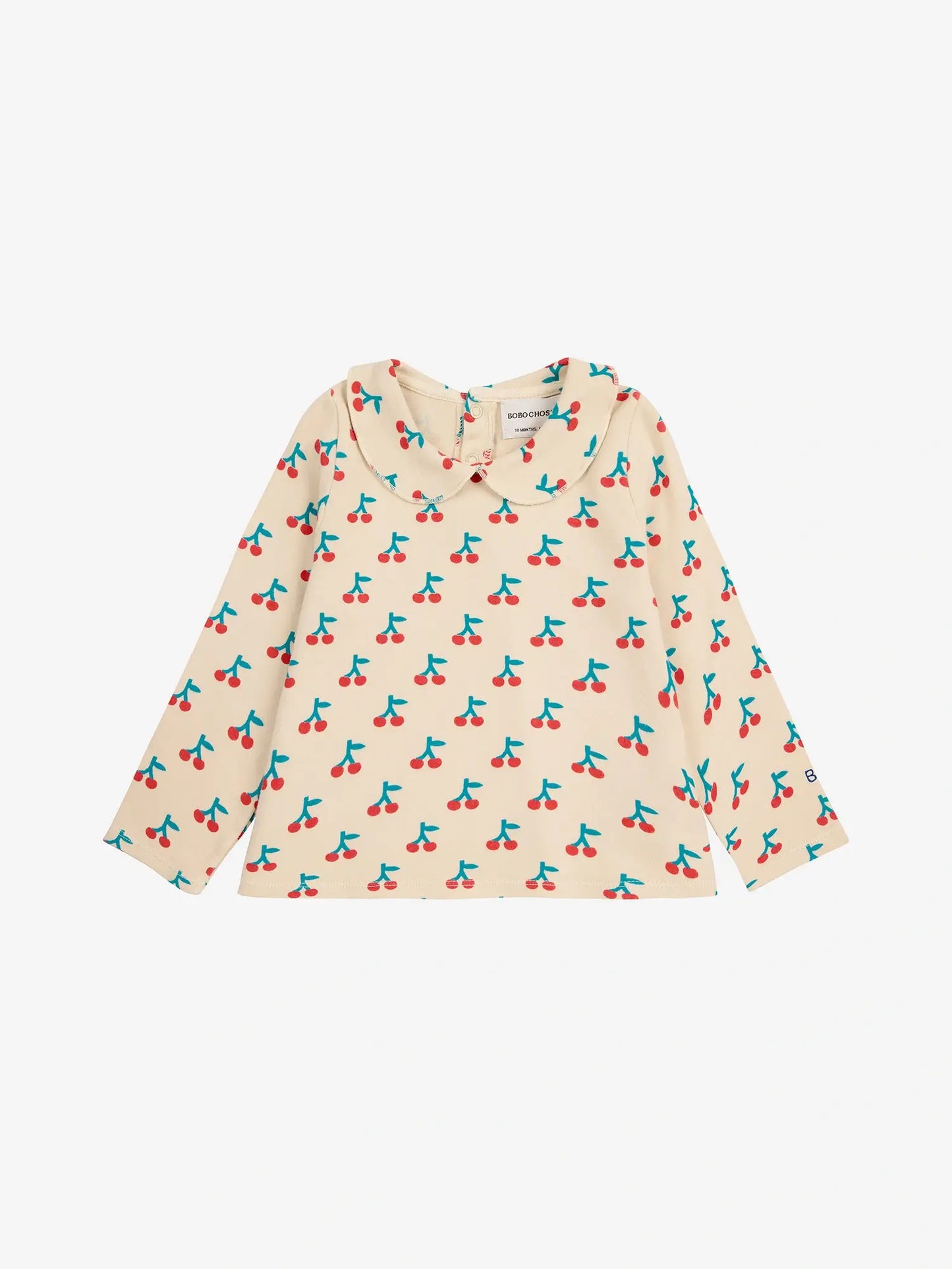 Cherry all over collar T-shirt