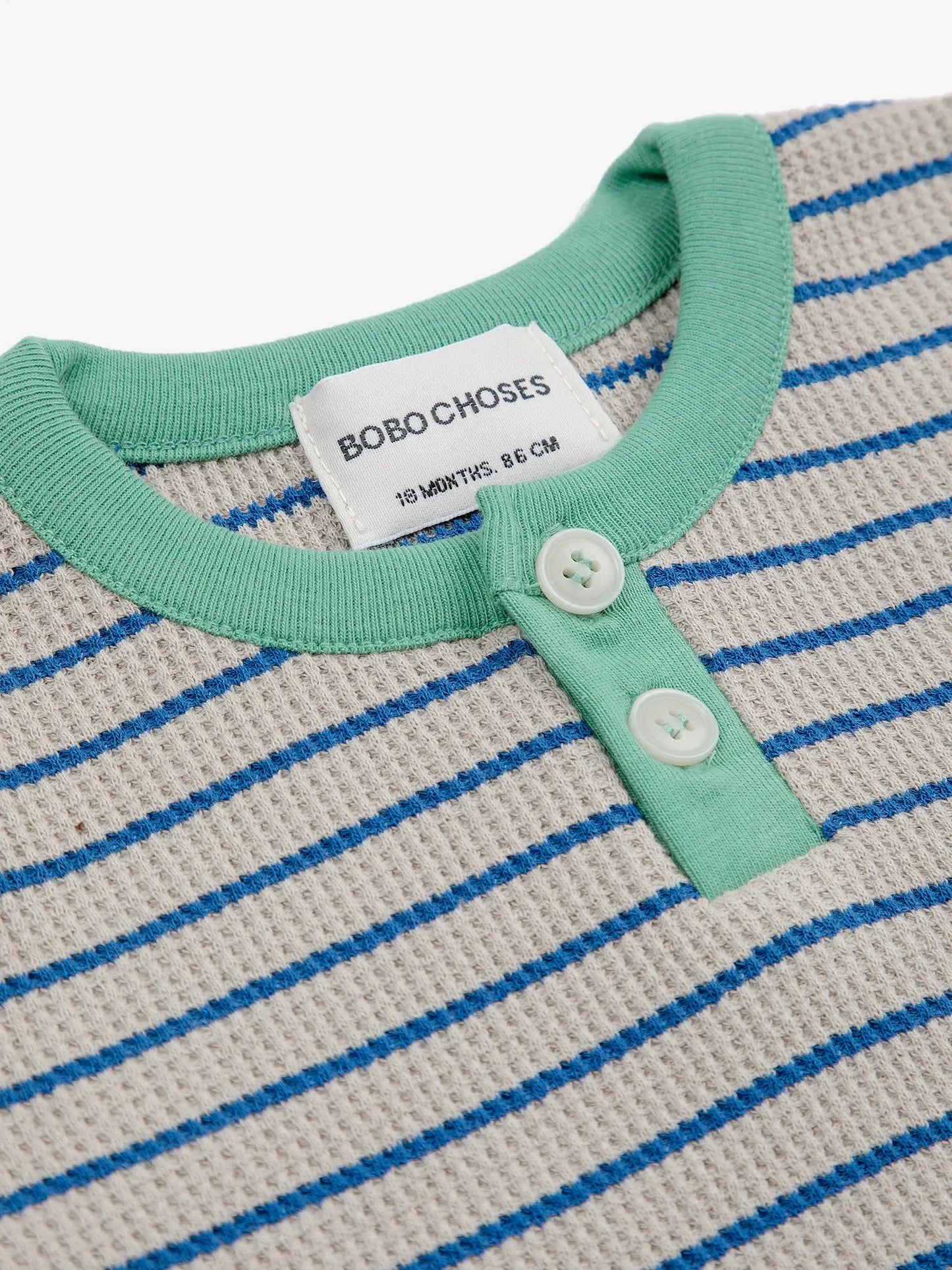 T-Shirt mit Knöpfen Stripes Waffle