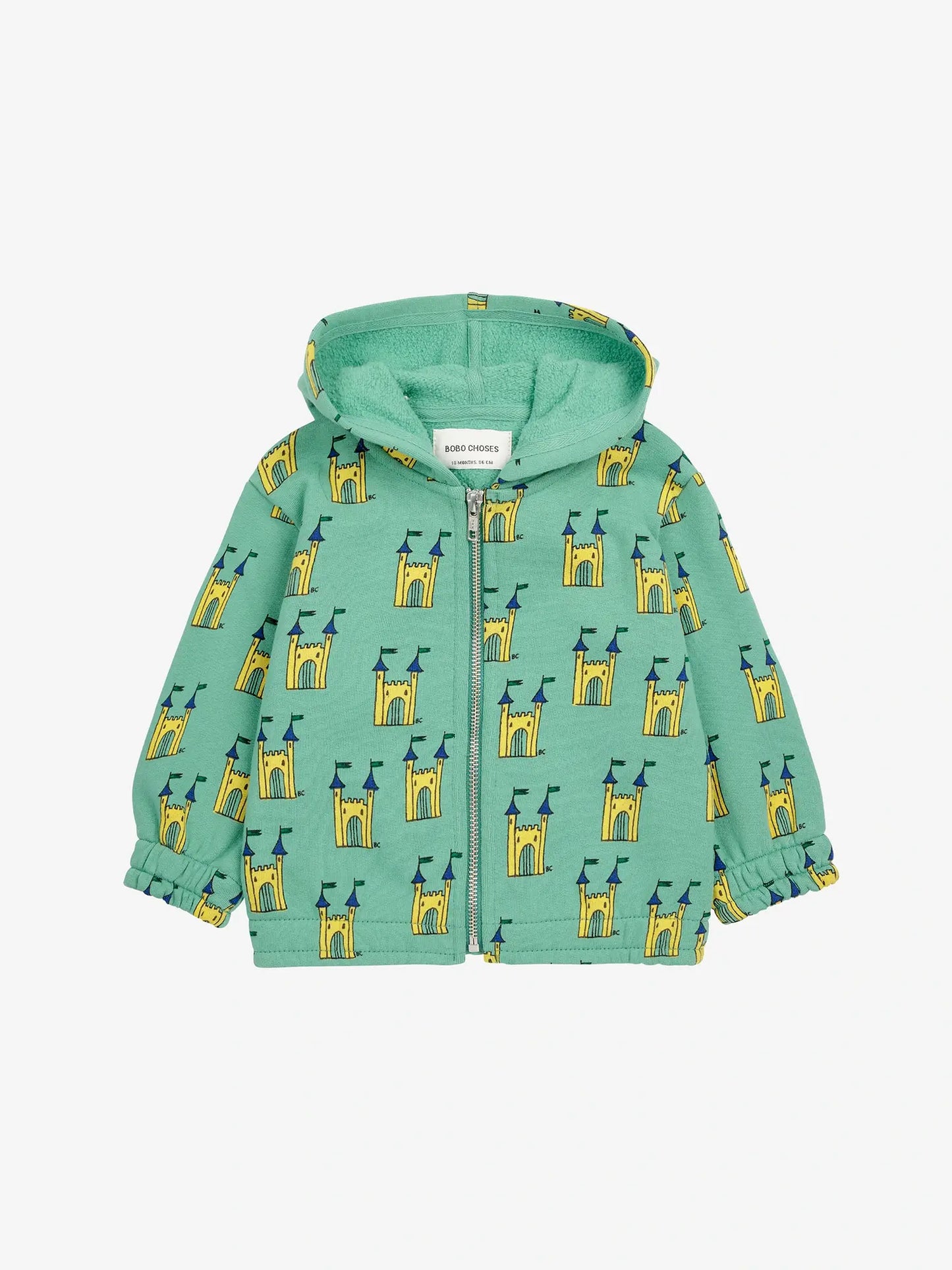 Green Faraway Castle Baby Hooded Sweatshirt Bobo Choses