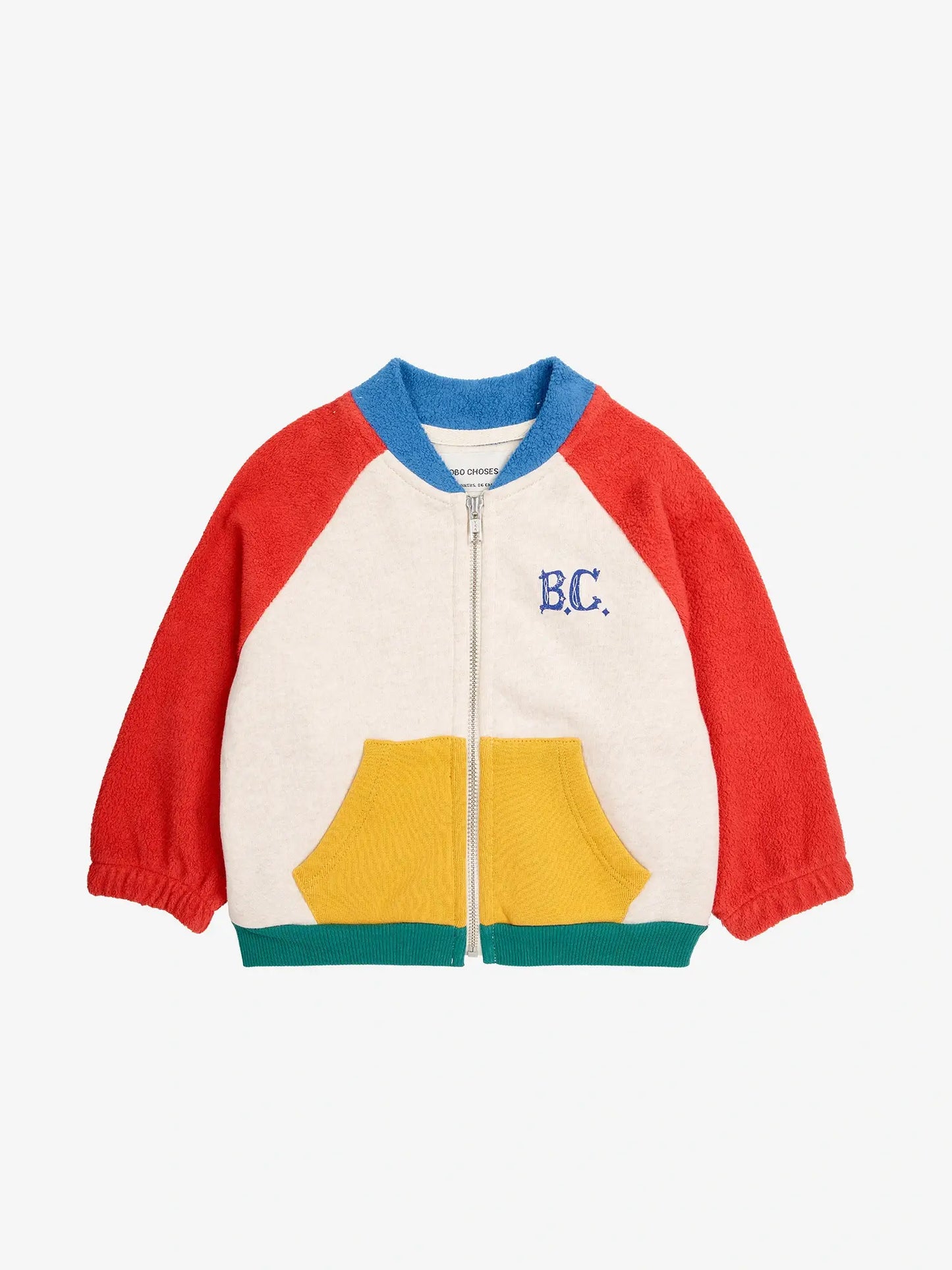 B.C color block zipped sweatshirt