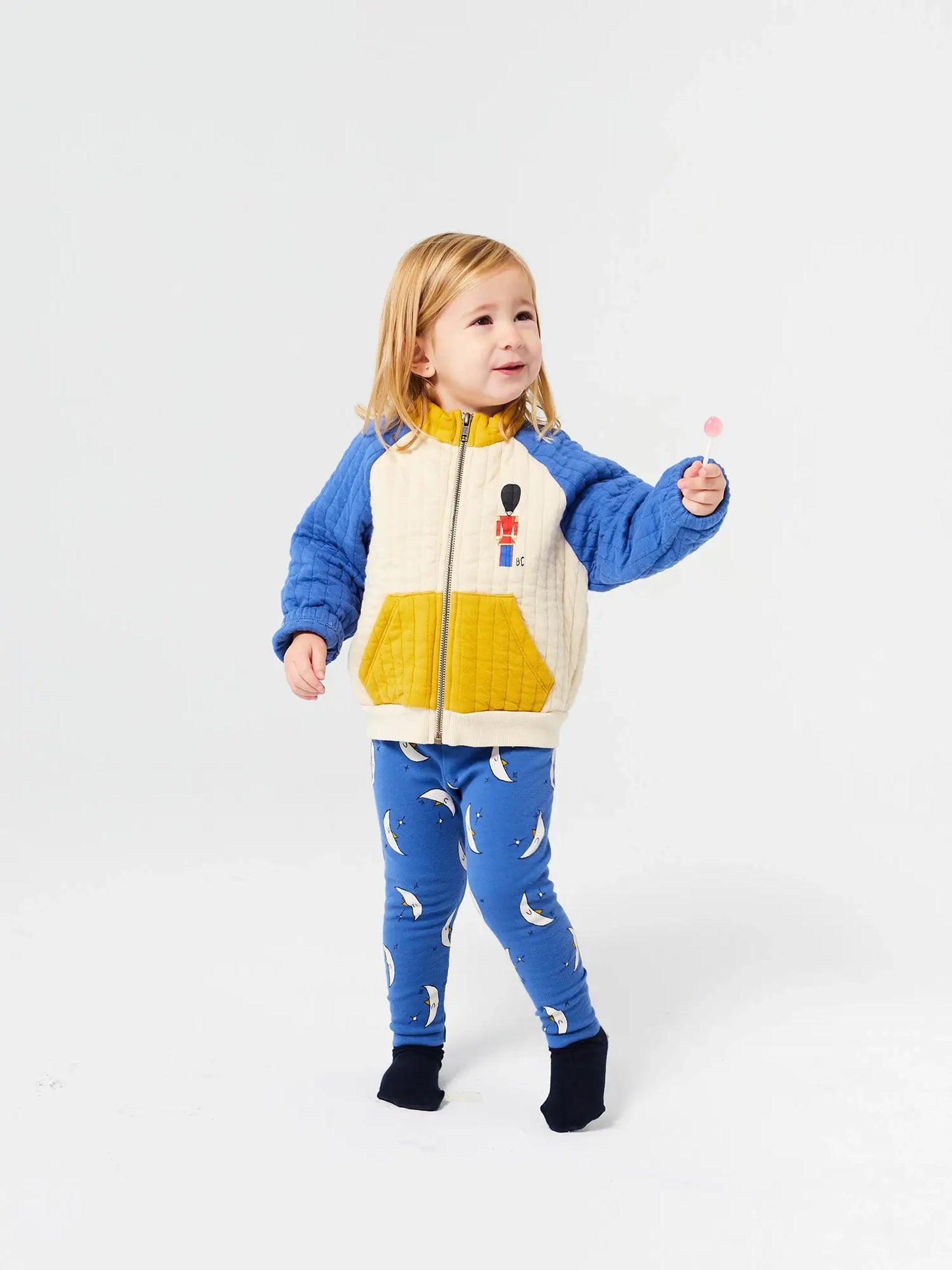 Little Tin Soldier quilted zipped sweatshirt