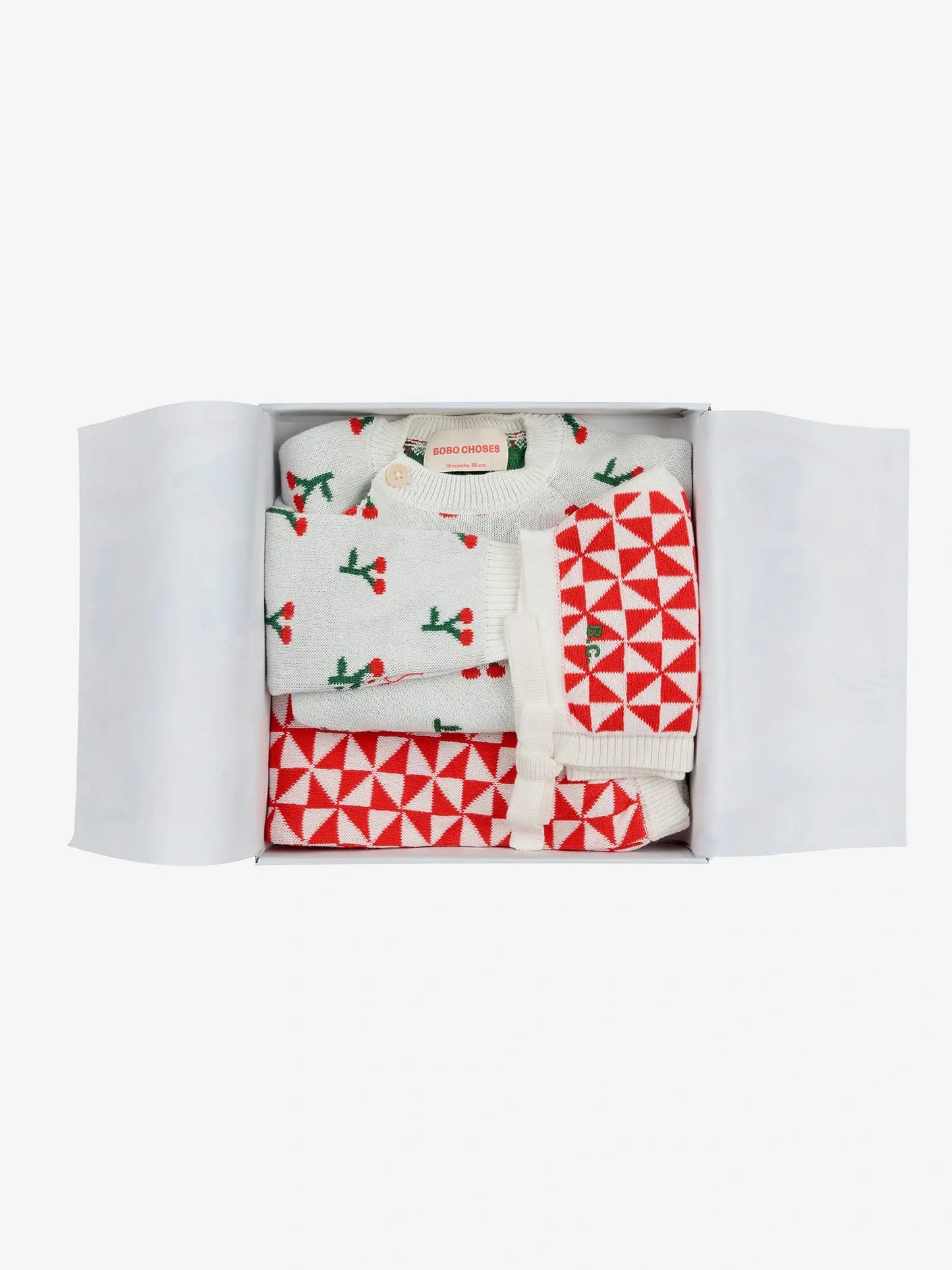 Coffret-cadeau en tricot Cherry all-over