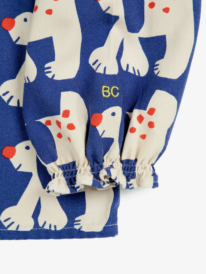 Fairy Dog all over ranglan sleeve woven blouse