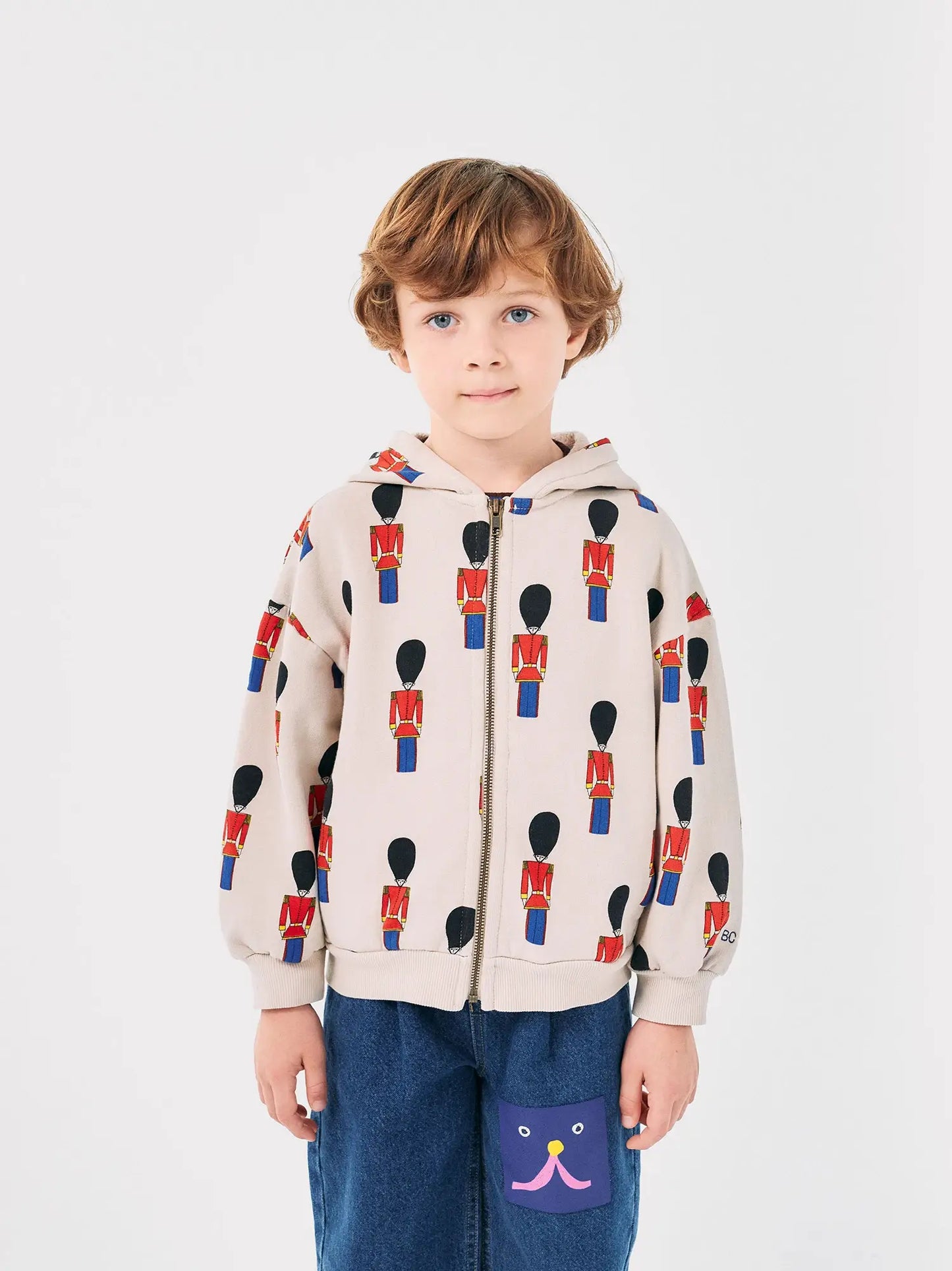 Sudadera de cremallera con capucha Little Tin Soldiers con estampado integral