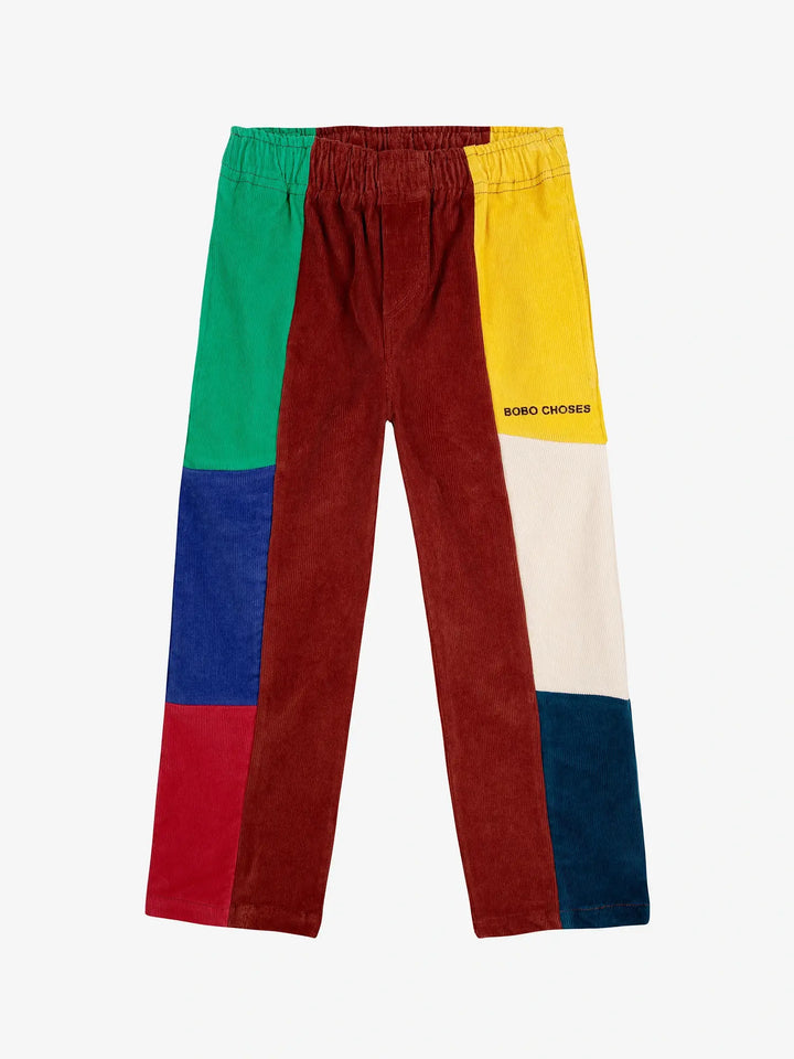 Pantalon droit velours côtelé Bobo Choses Color Block