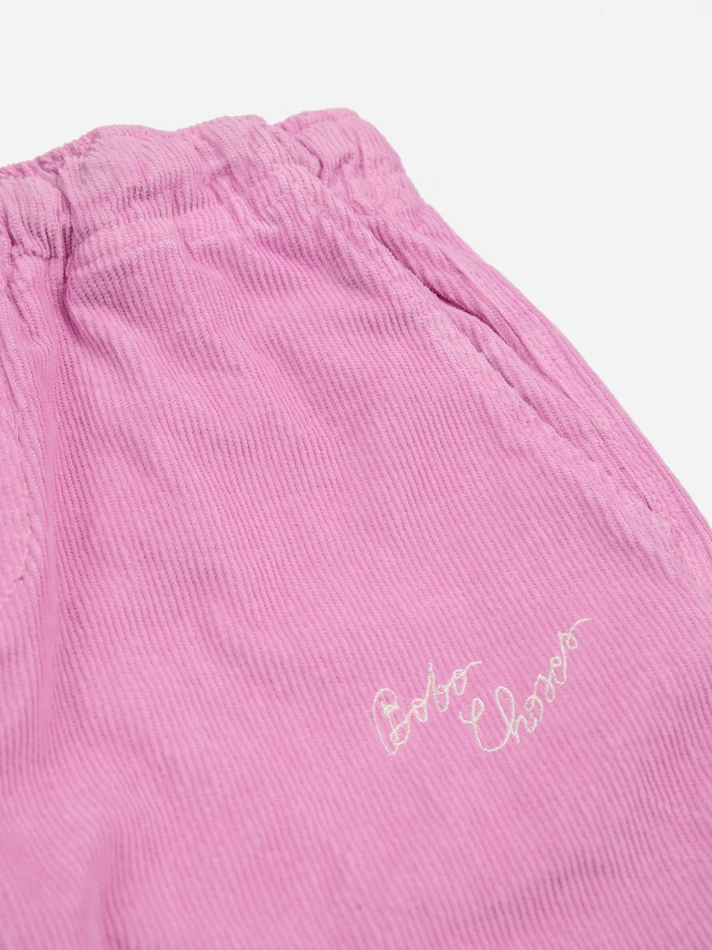 Pantalon droit rose en velours côtelé Bobo Choses