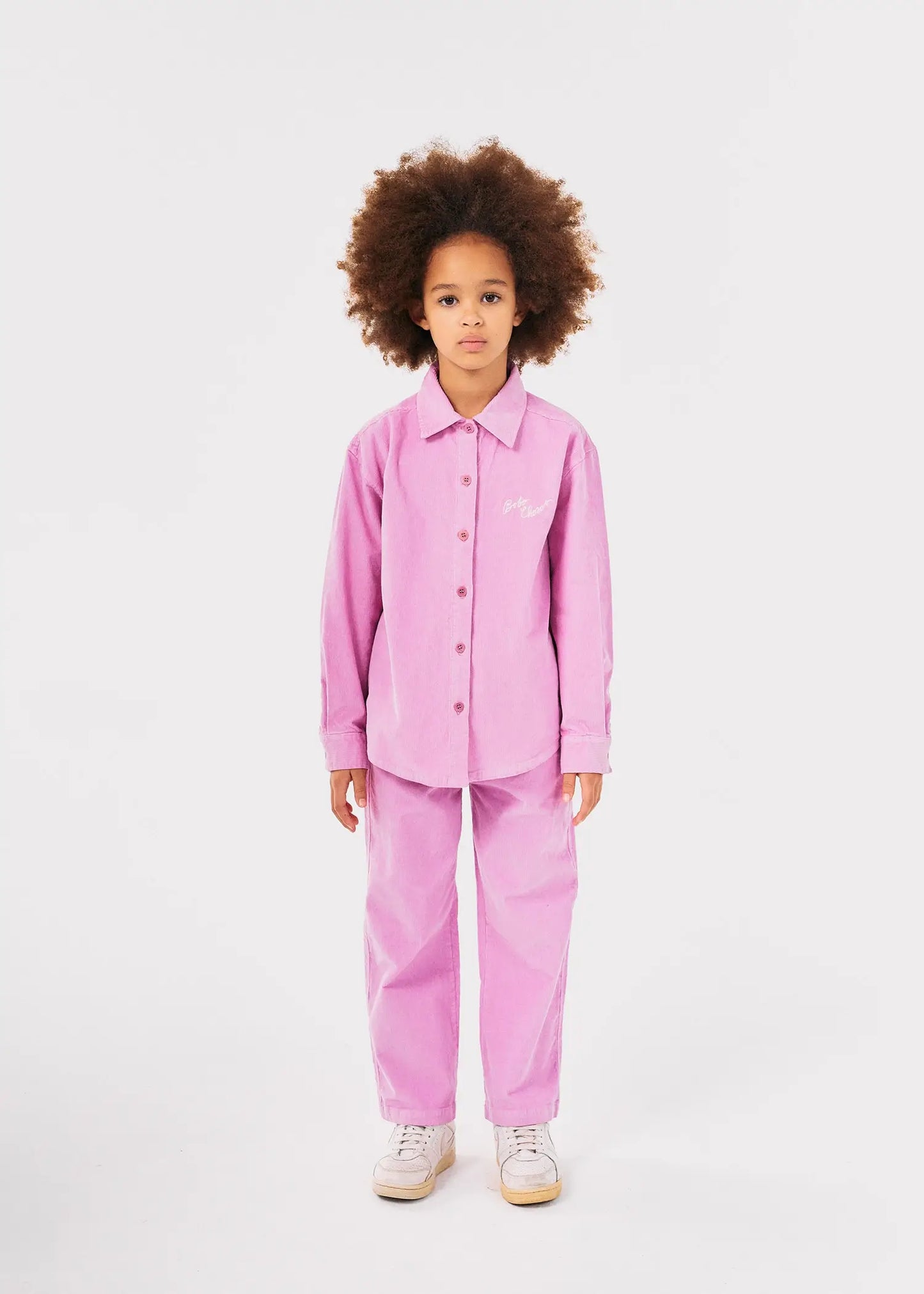 Bobo Choses pink corduroy straight pants