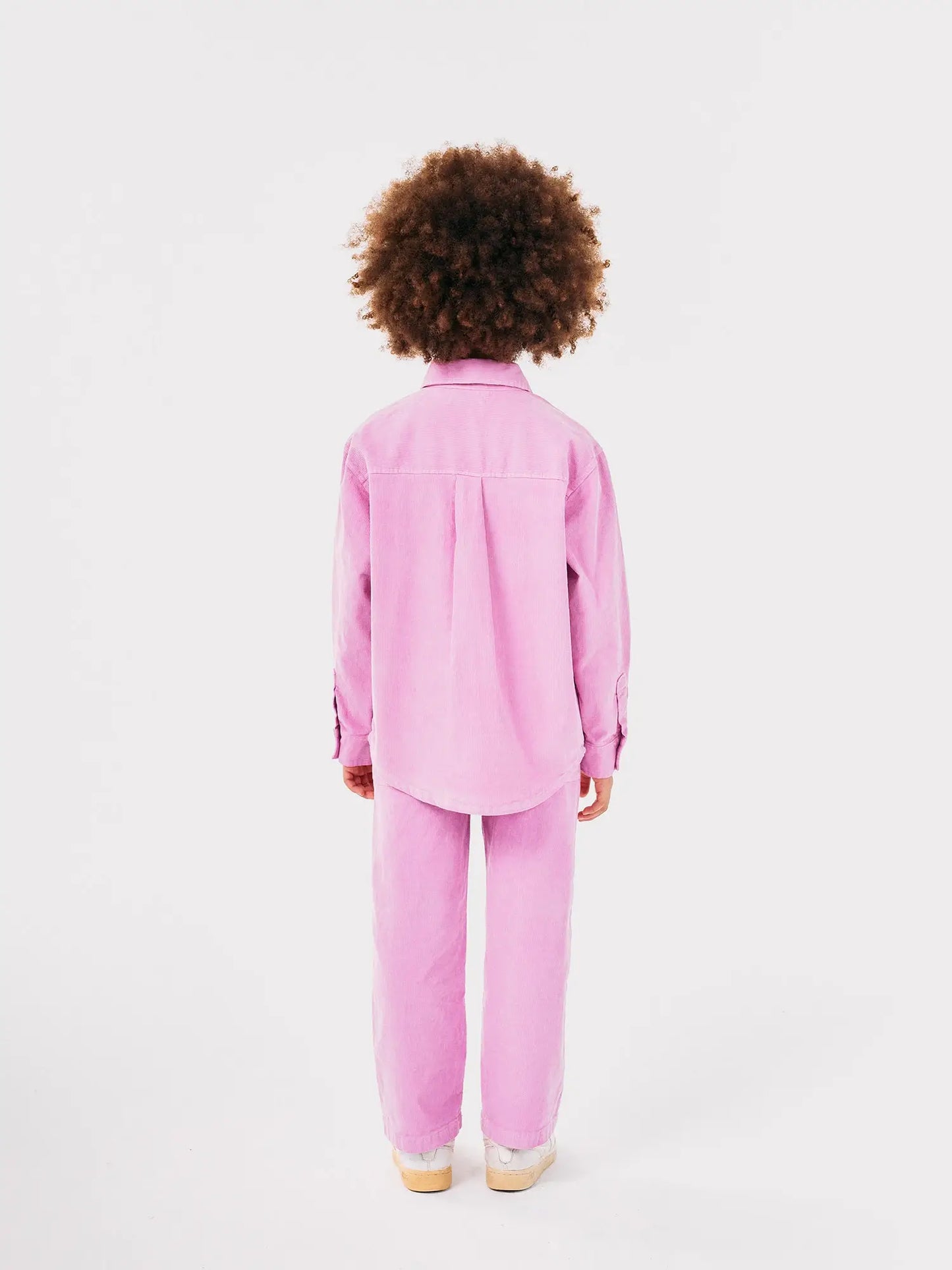 Pantalon droit rose en velours côtelé Bobo Choses