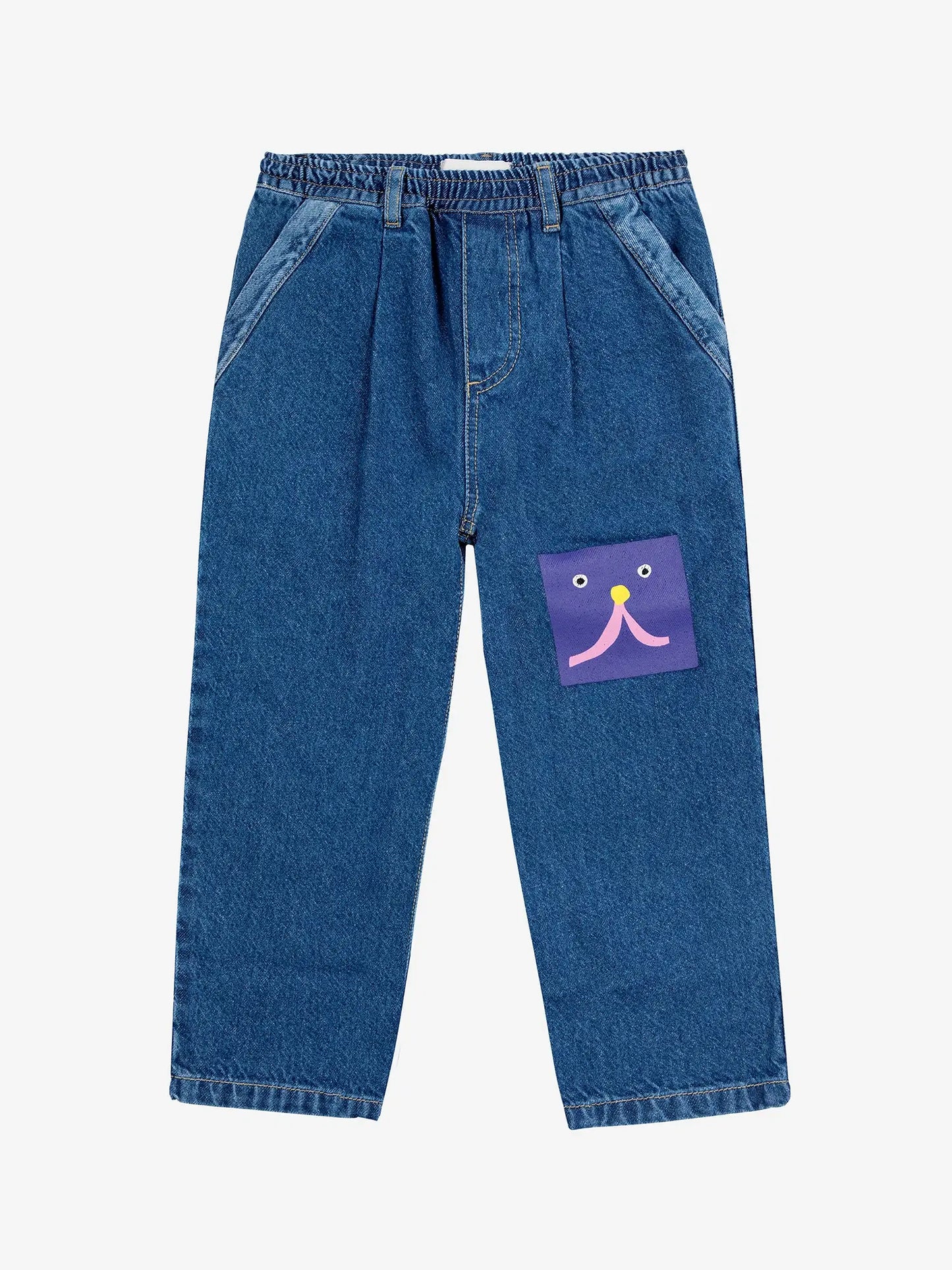 Funny Face' Denim Jogger Pants for Children | Bobo Choses