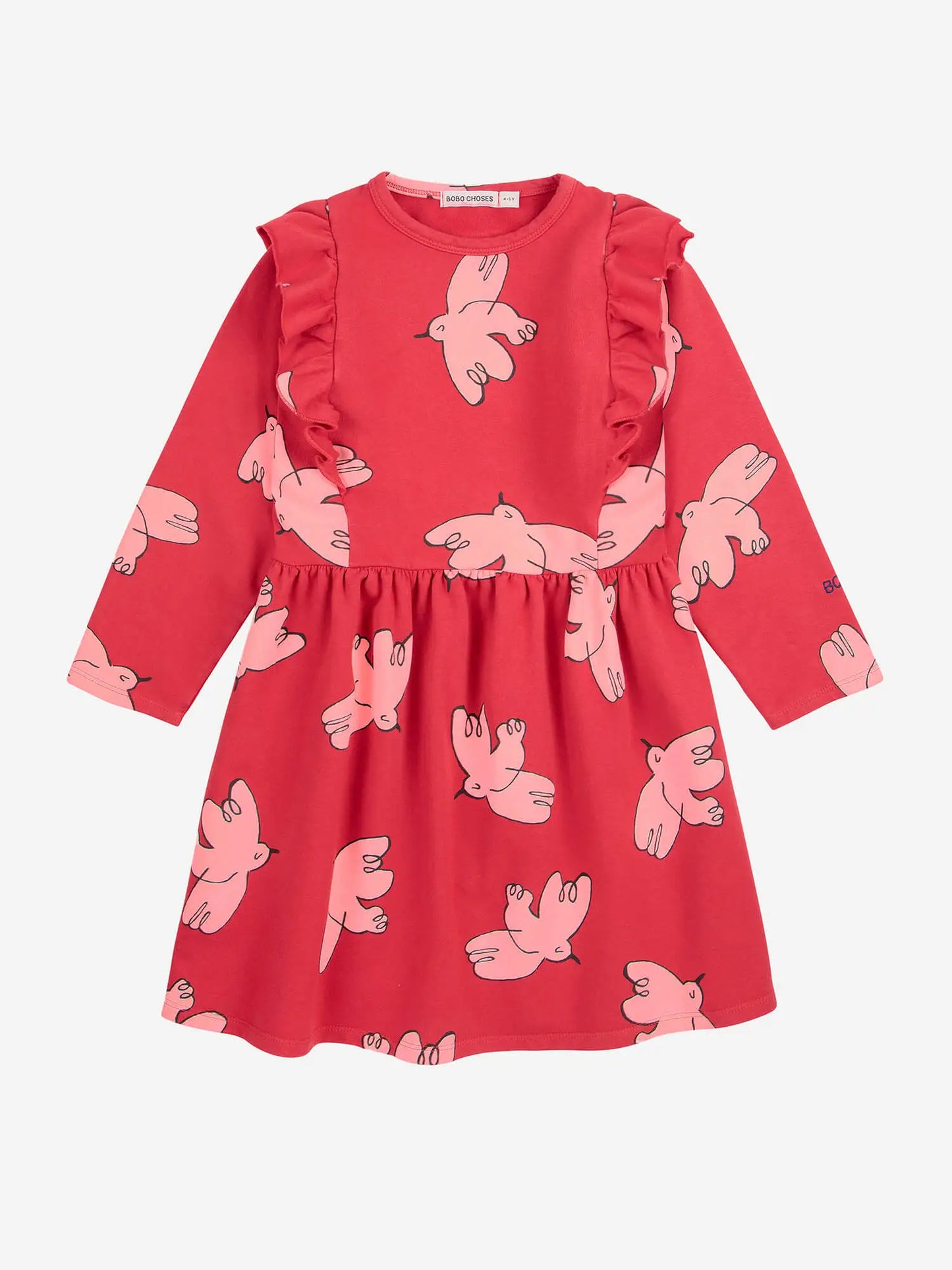 Vestido con volantes estampado Freedom Bird