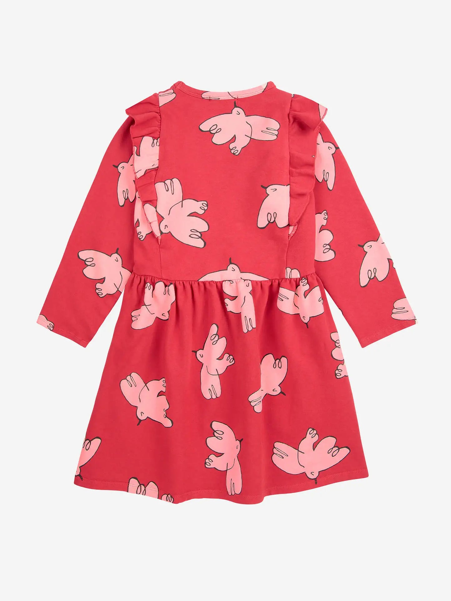 Vestido con volantes estampado Freedom Bird