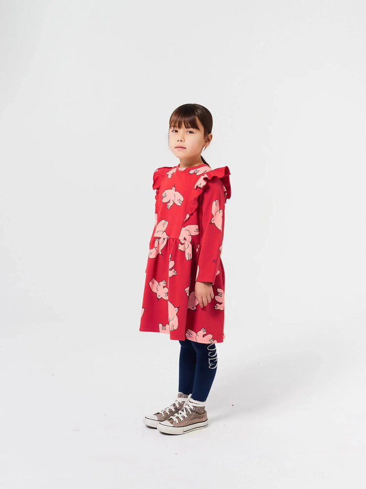 Vestit amb volant estampat Freedom Bird