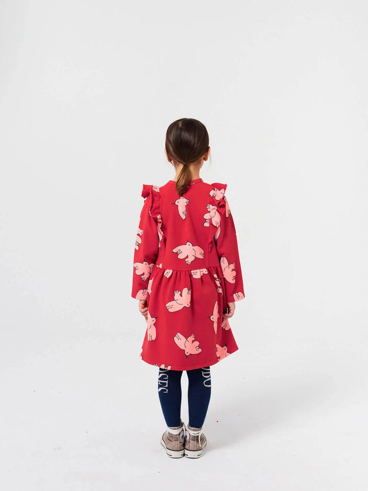 Vestit amb volant estampat Freedom Bird