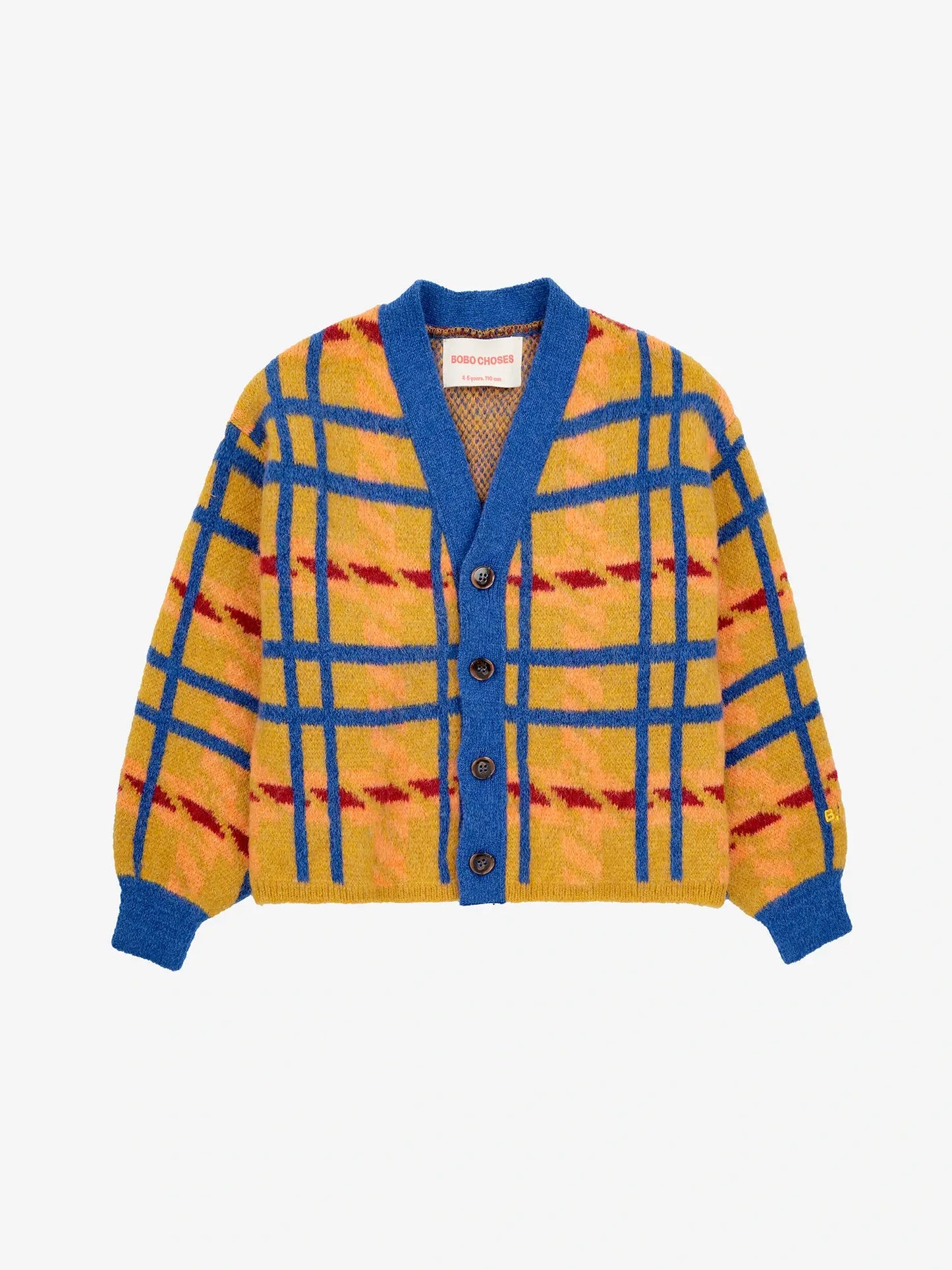 Madras check jacquard crop cardigan