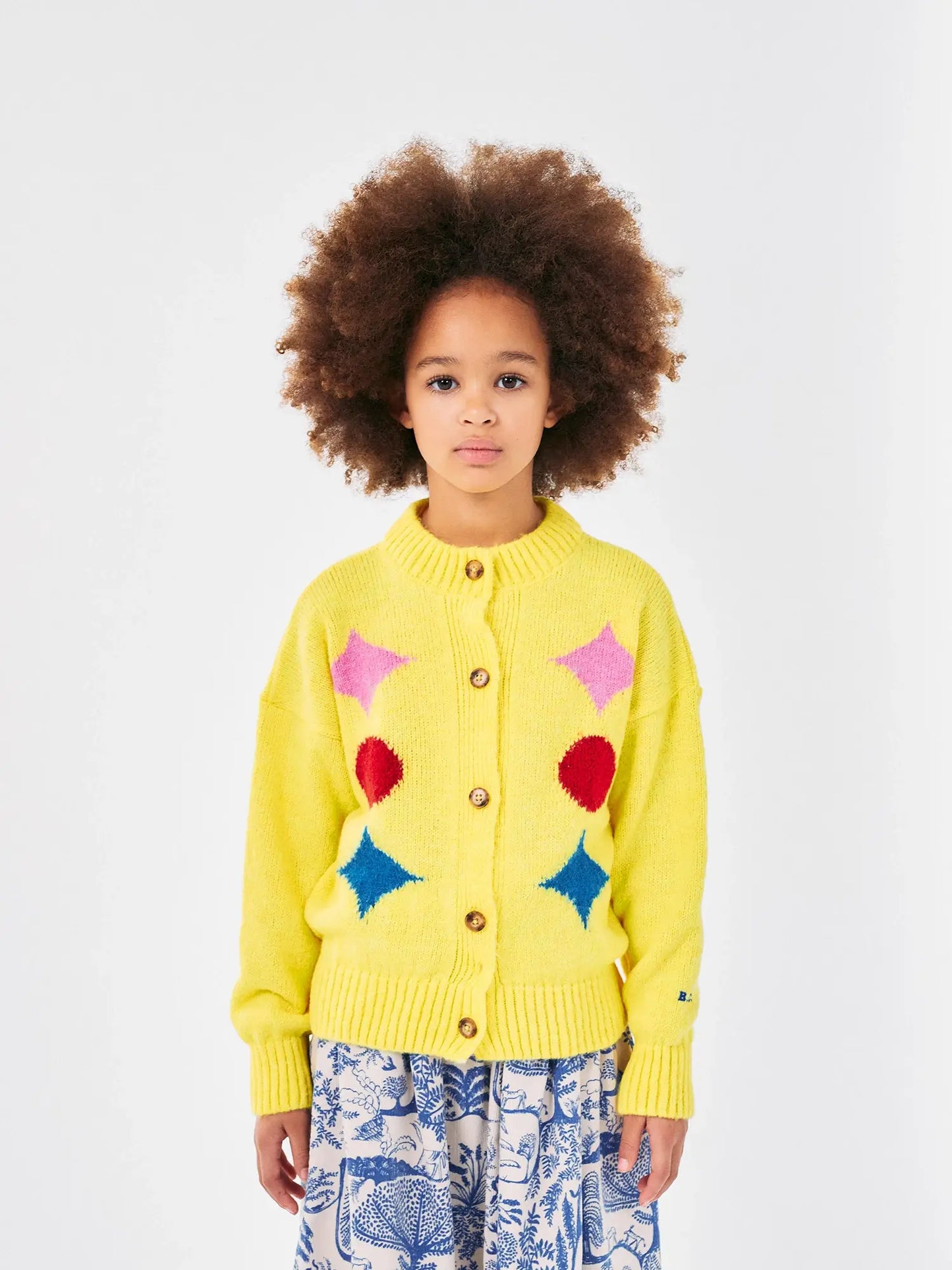 Italian Harlequin Intarsia Cardigan for Children Bobo Choses