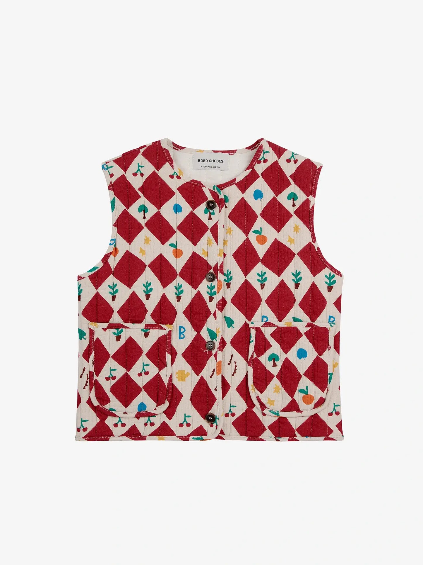 Harlequin all over quilted vest