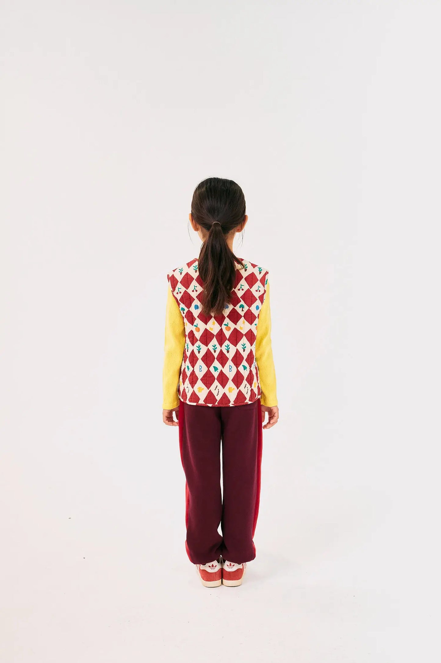 Harlequin all over quilted vest