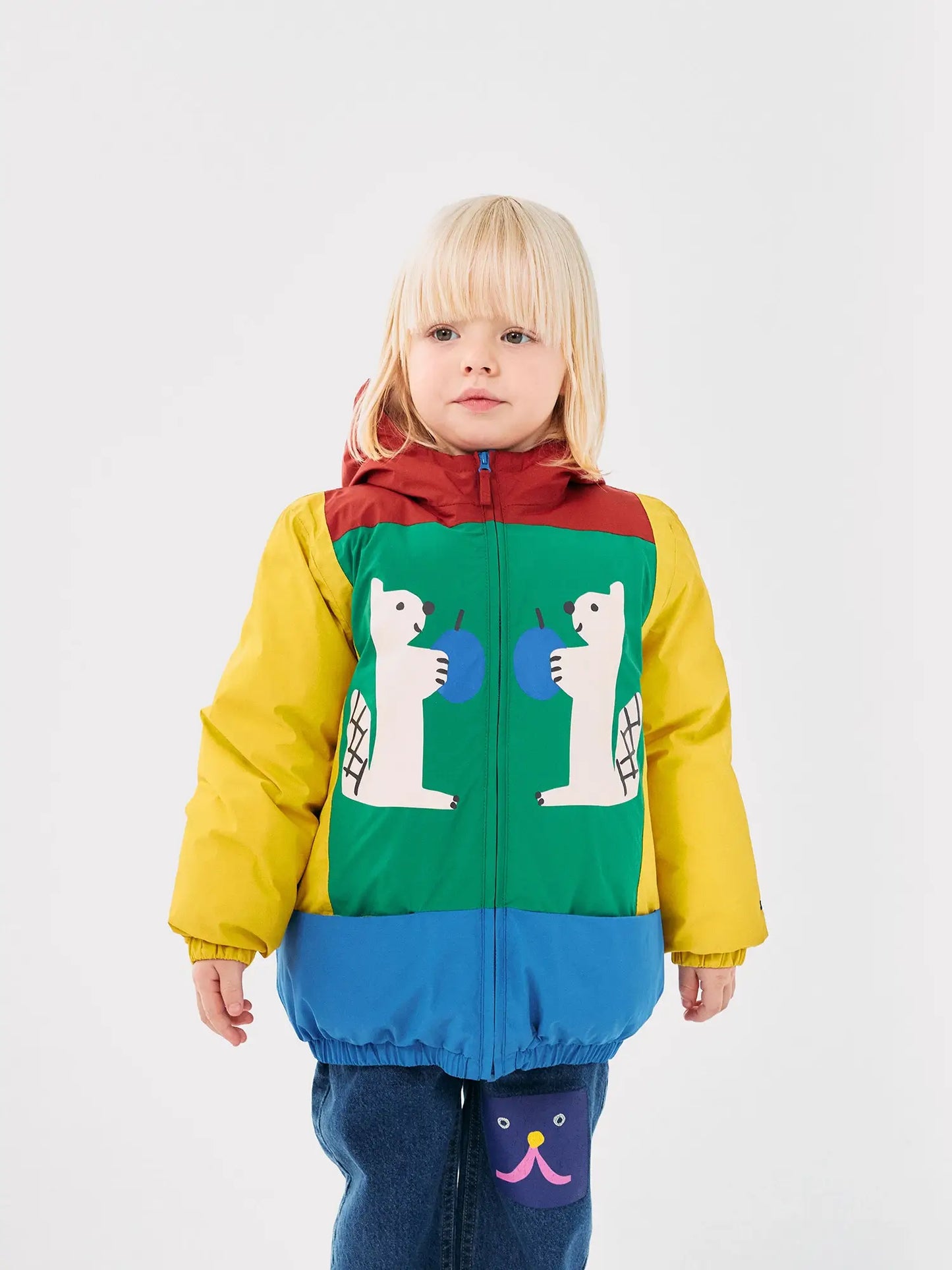 Hungry Squirrel color block anorak