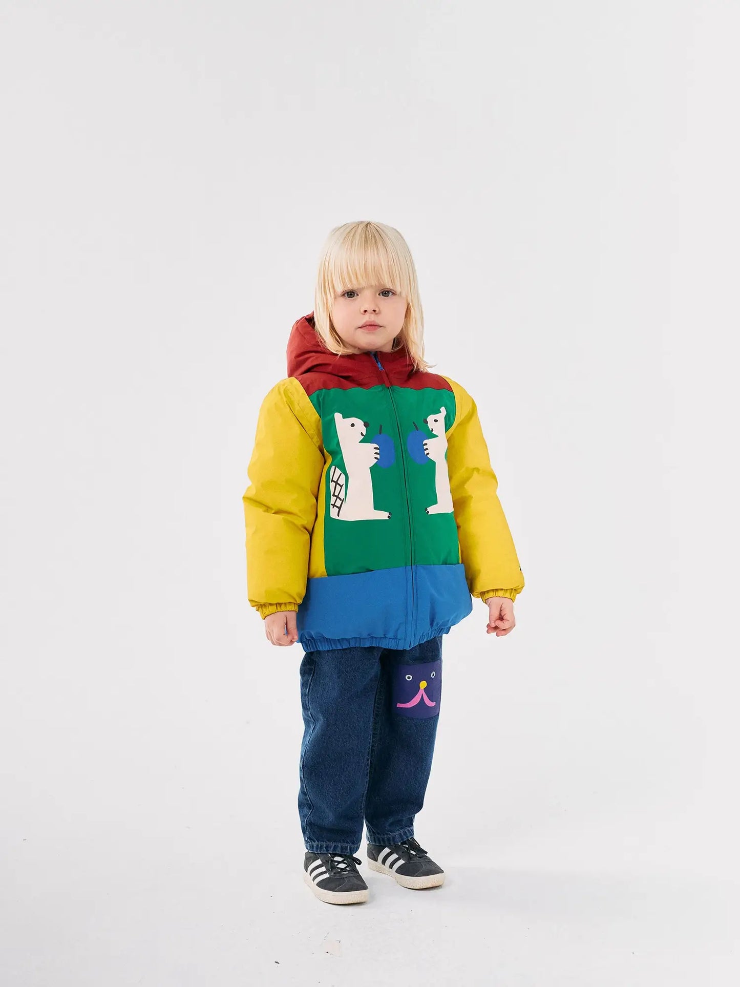 Hungry Squirrel color block anorak