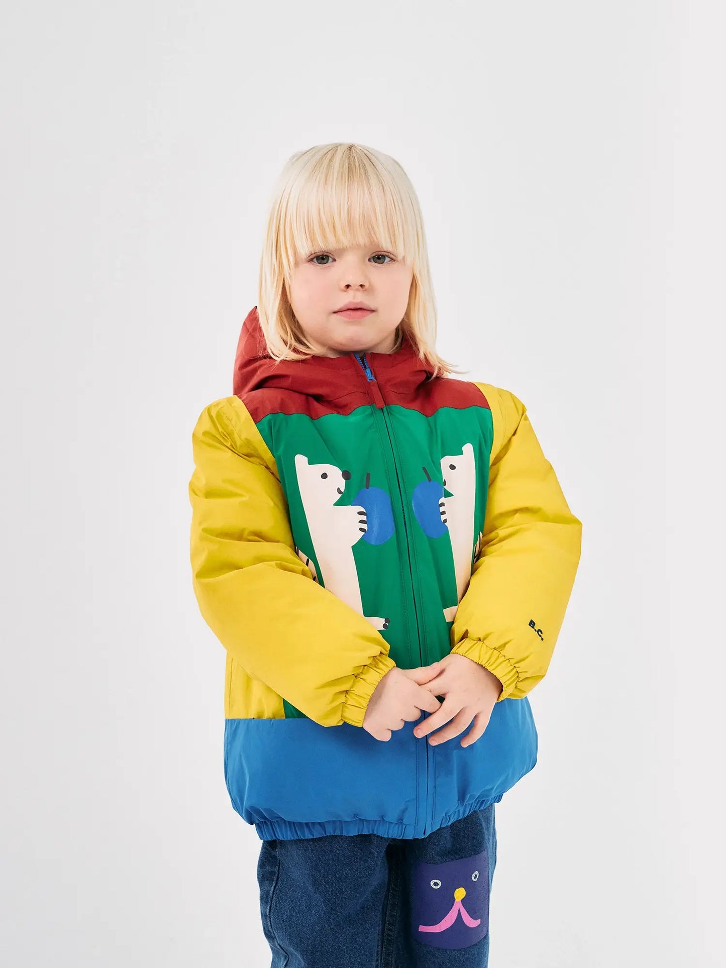 Hungry Squirrel color block anorak