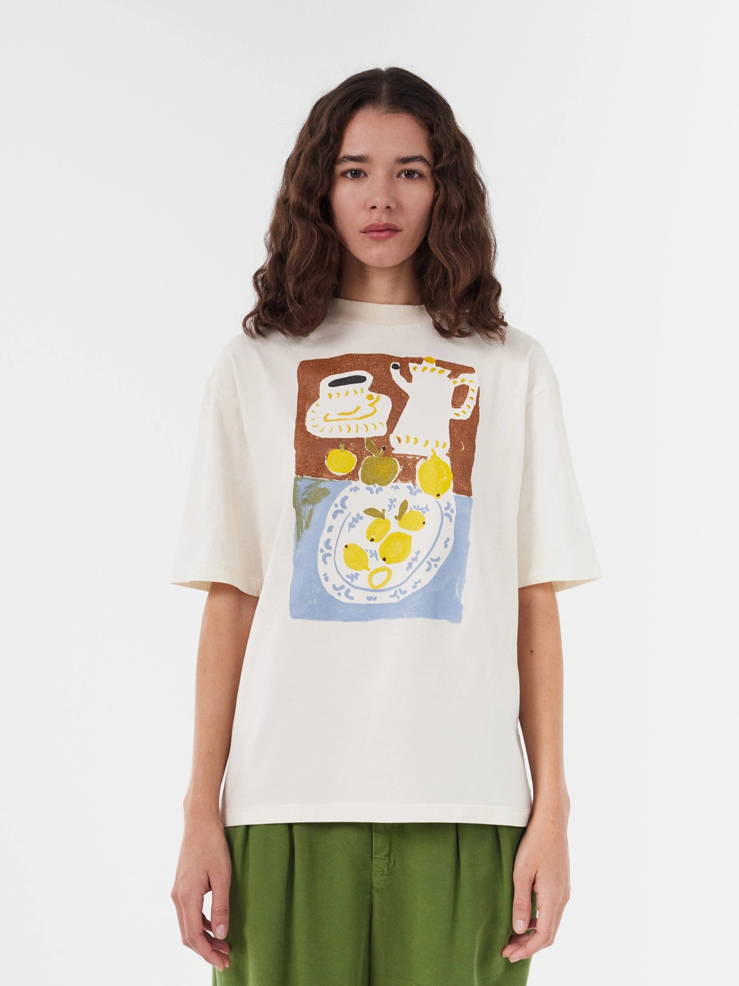 T-shirt mit Abstract Tea Time-Druck