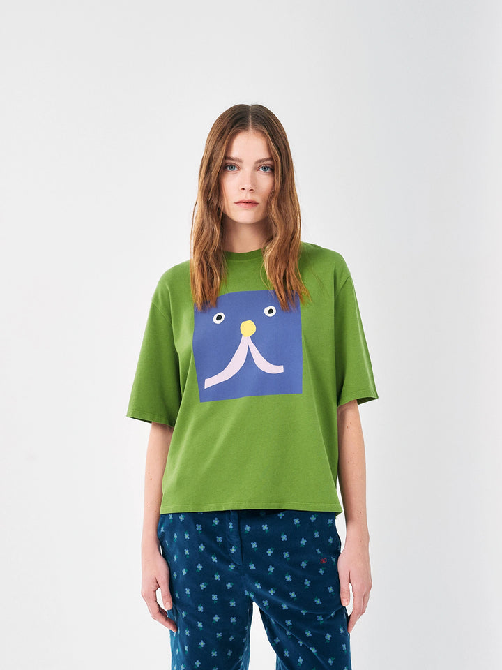 T-shirt mit Abstract Cat Smile-Druck