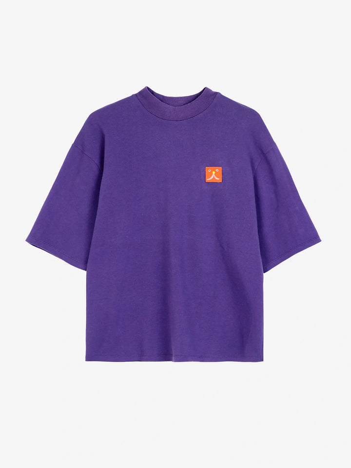 Camiseta cuello simulado con parche Abstract Cat Smile