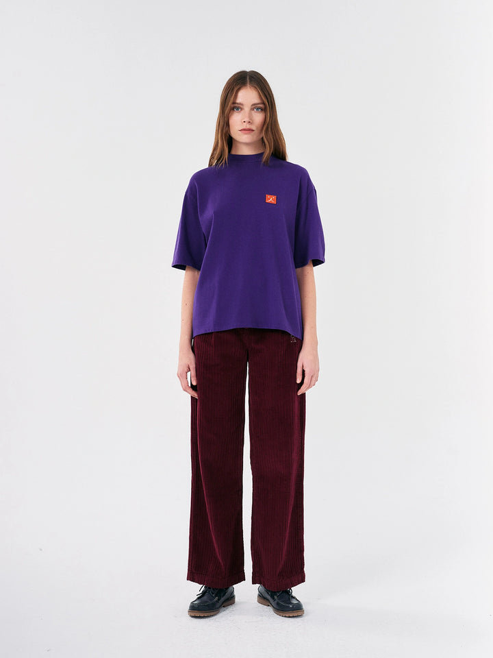 Camiseta cuello simulado con parche Abstract Cat Smile