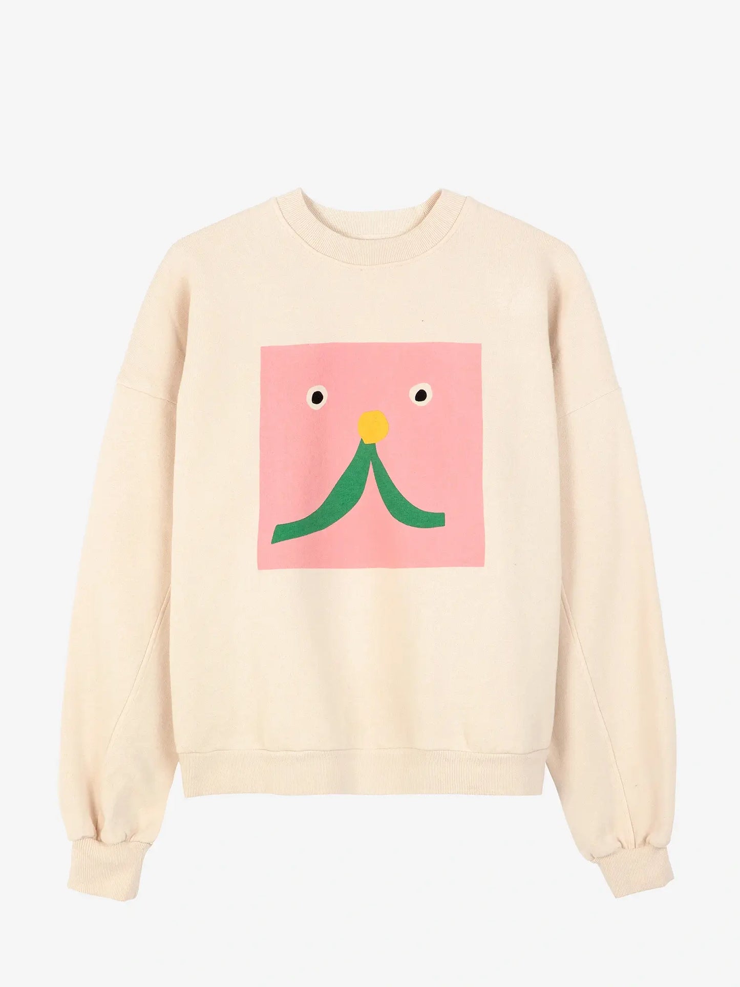 Abstract Cat Smile print sweatshirt