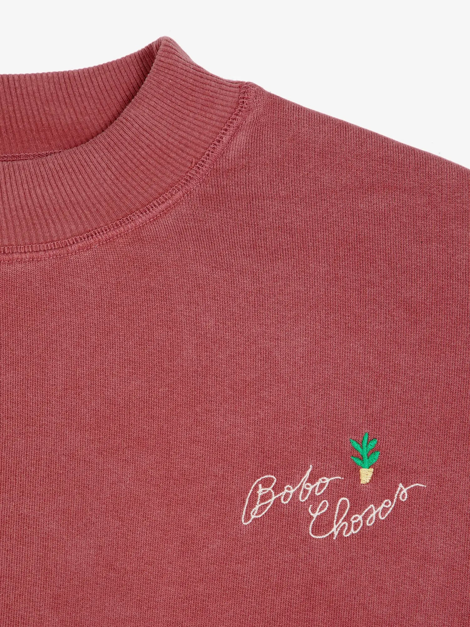 High-Neck Burgundy Red Sweatshirt | Bobo Choses