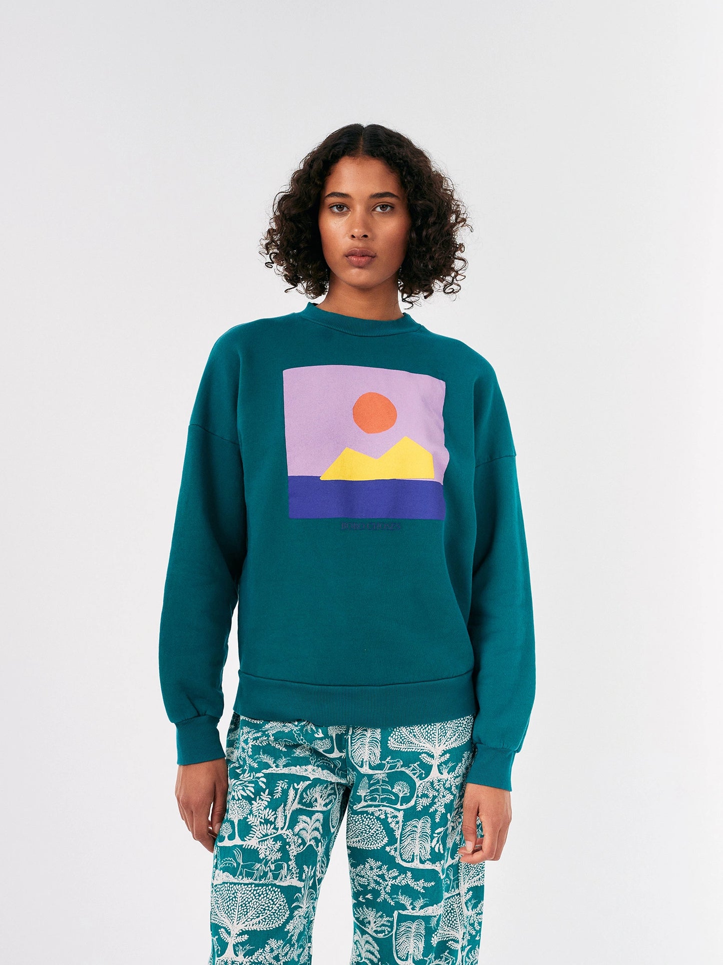 Sweatshirt mit Sunset-Print