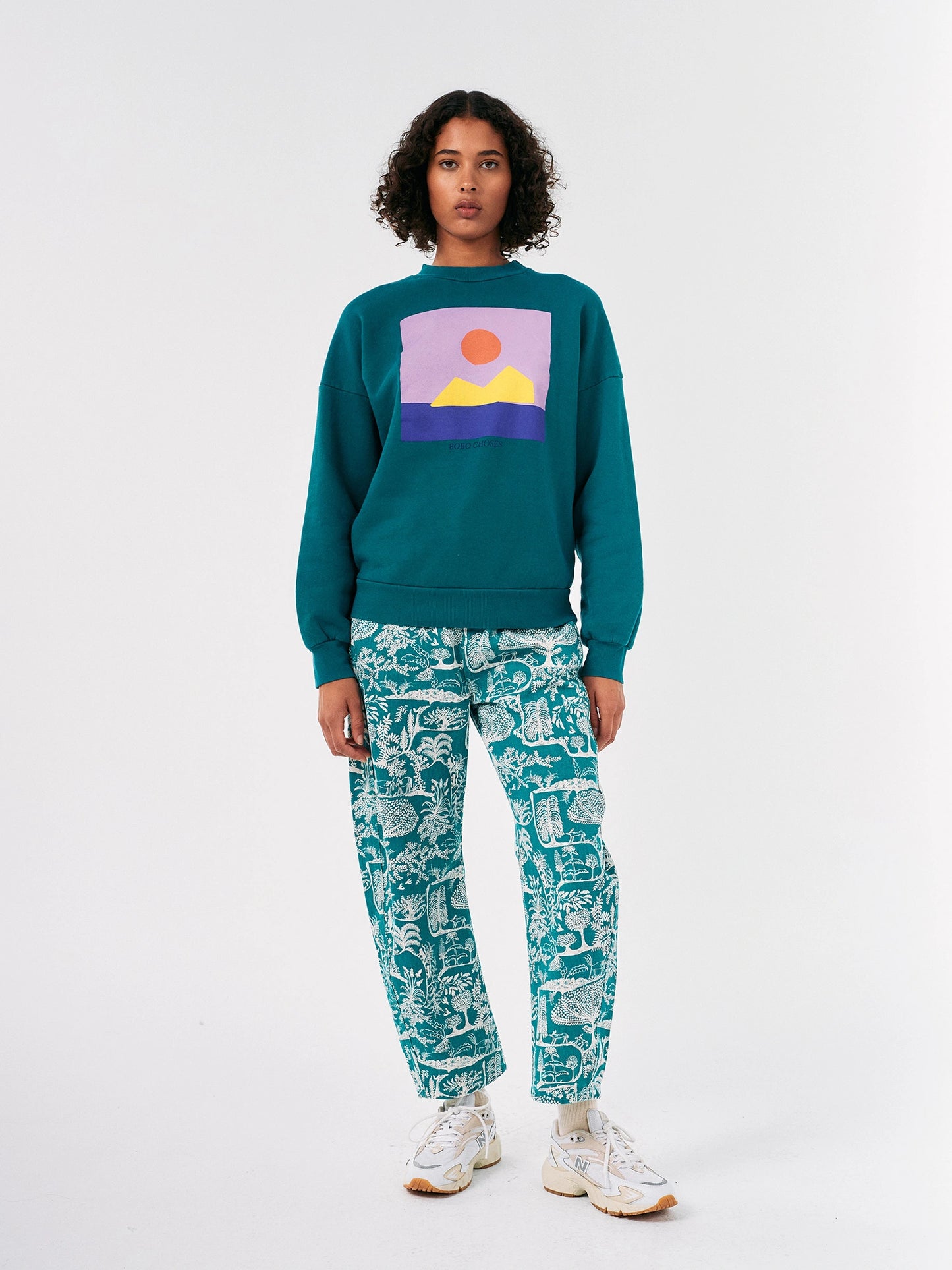 Sweatshirt mit Sunset-Print