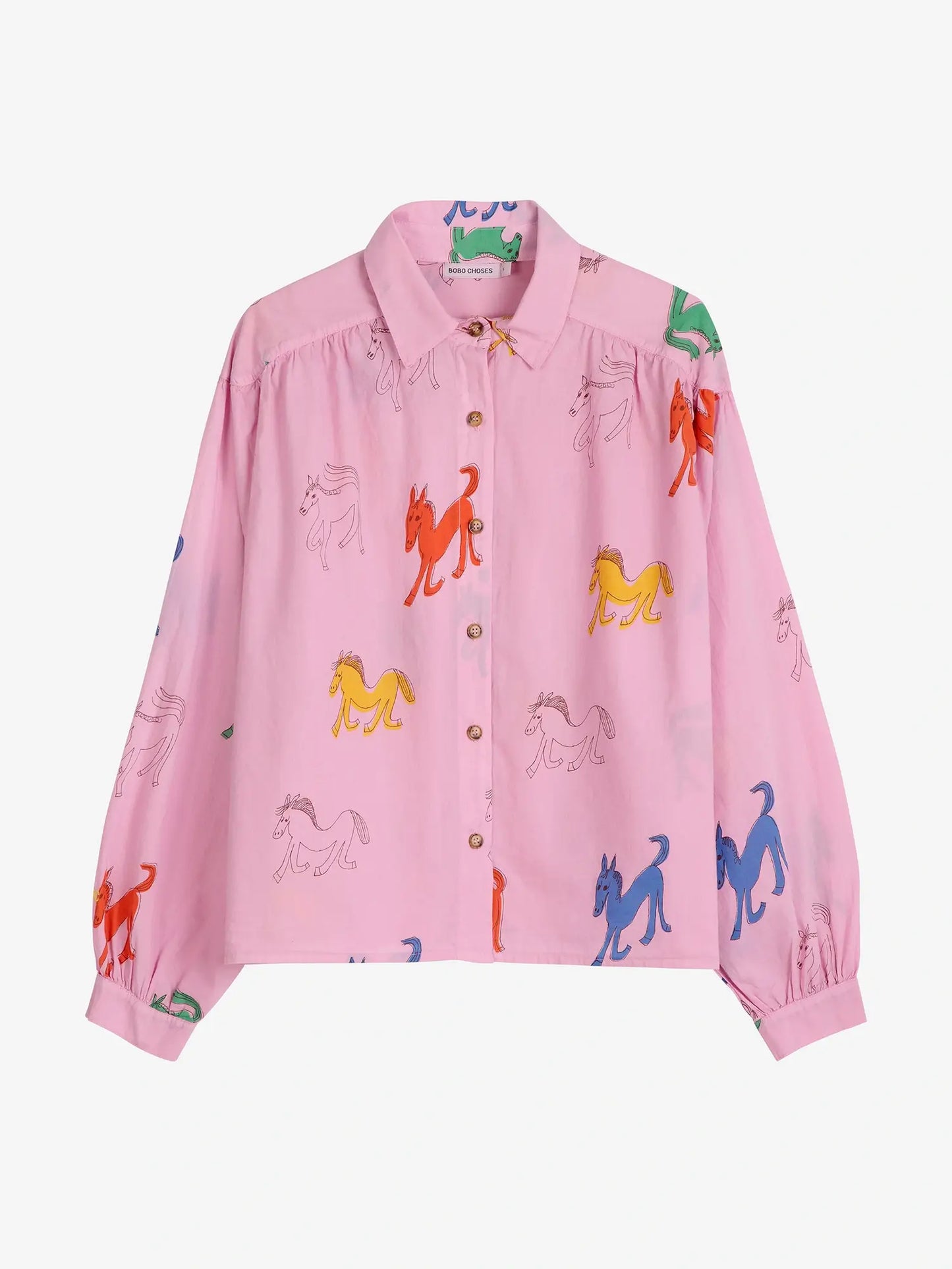 Camisa frunzida amb estampat Wonder Horse