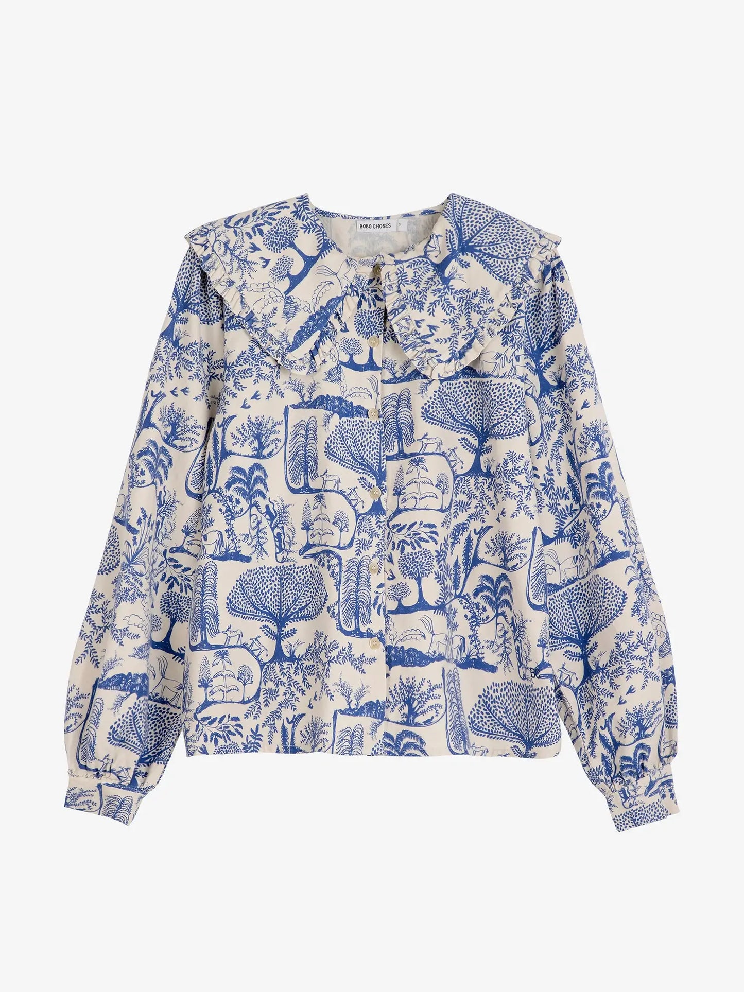 Blusa de cuello grande con estampado Wonderland