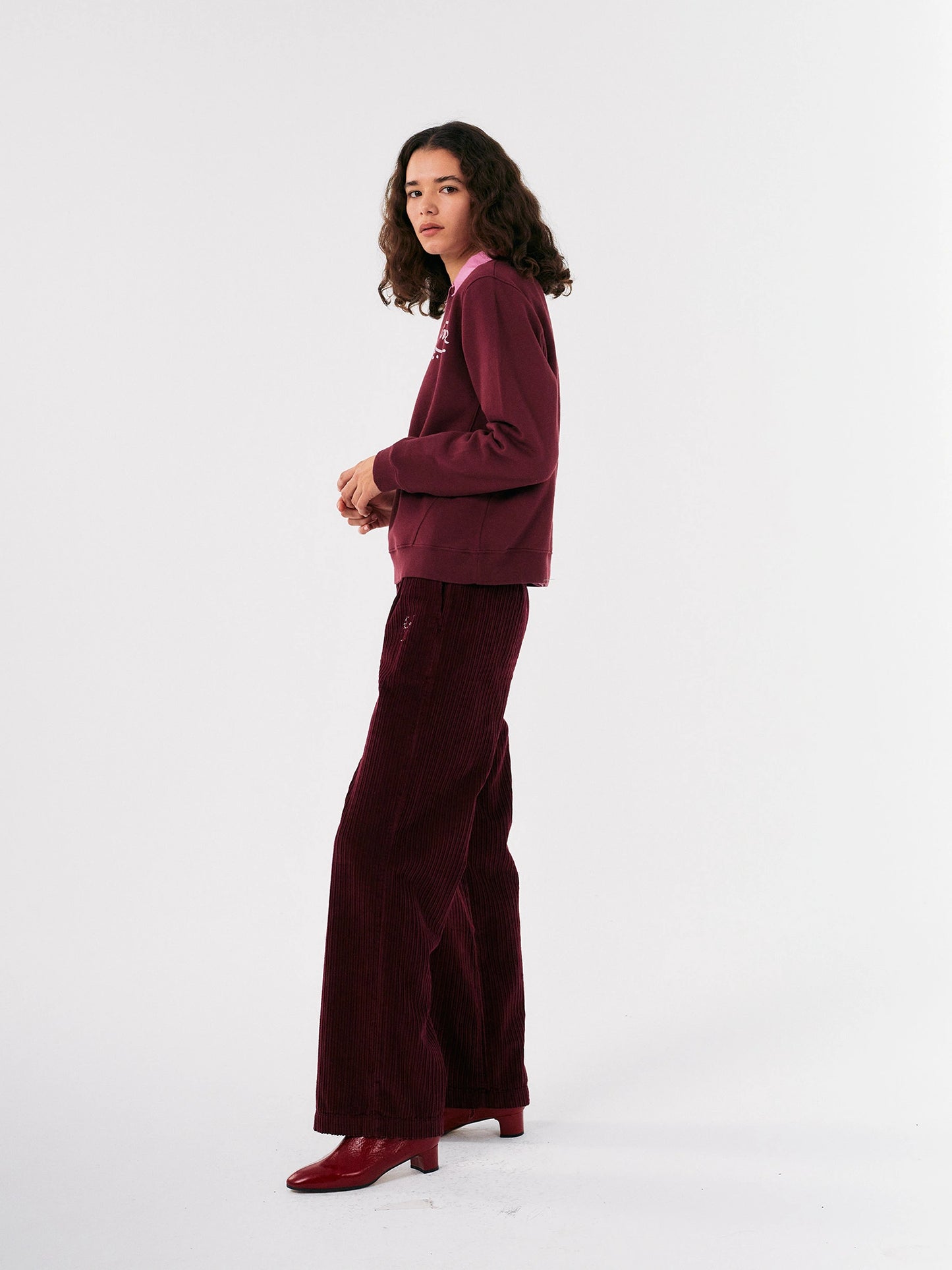 Faraway Castle pleated corduroy pants