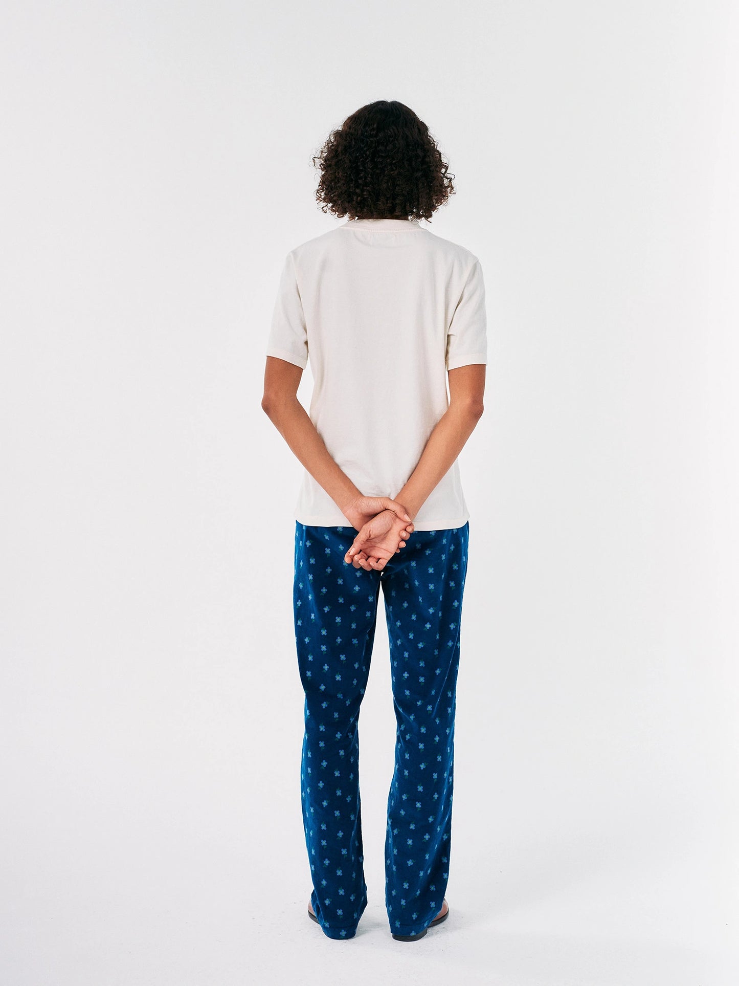 Pantalon en velours imprimé Floral