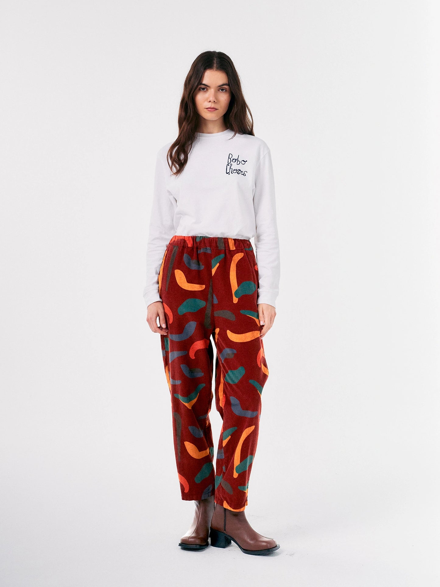 Brushstrokes printed cocoon pants