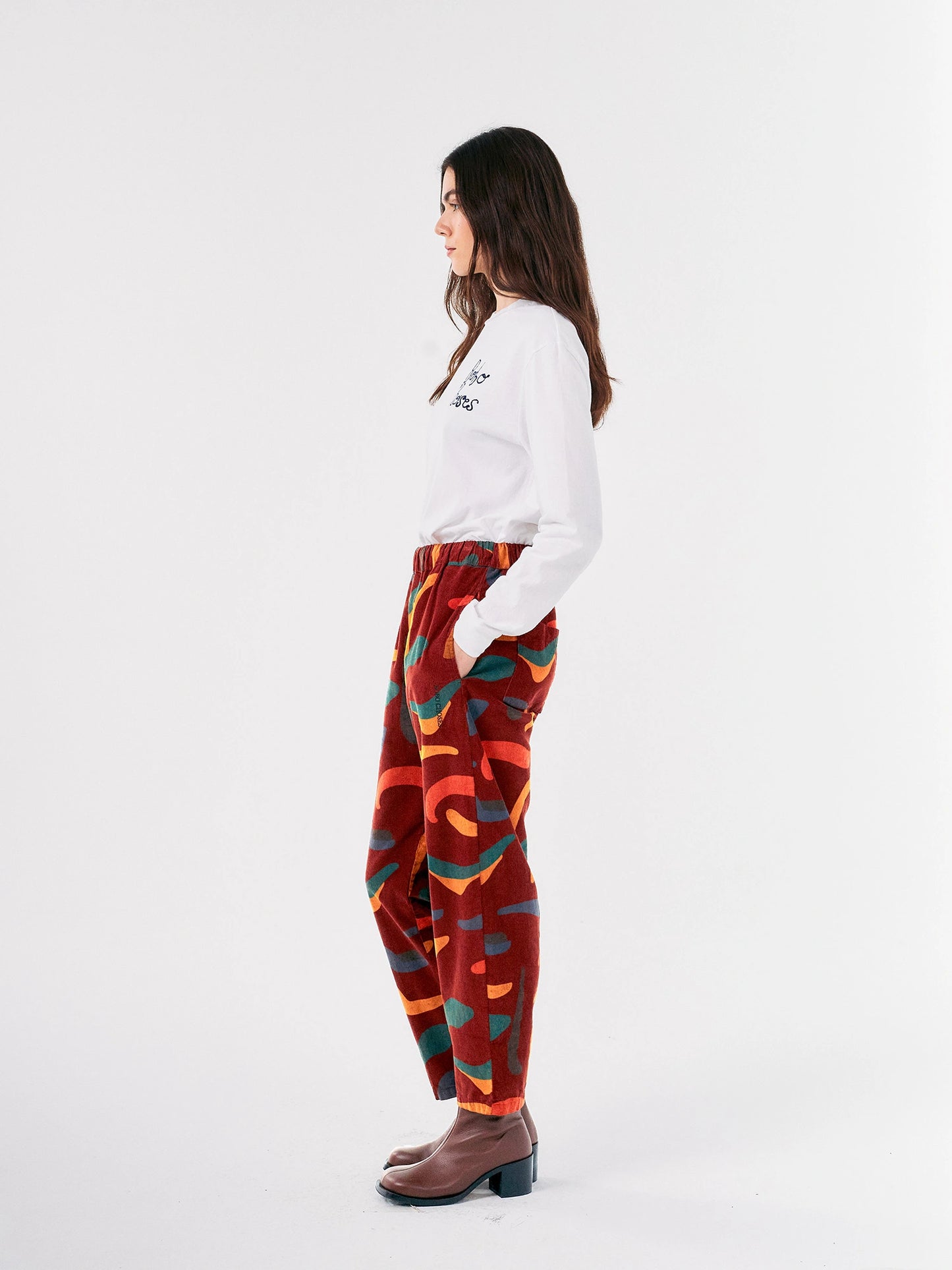 Brushstrokes printed cocoon pants