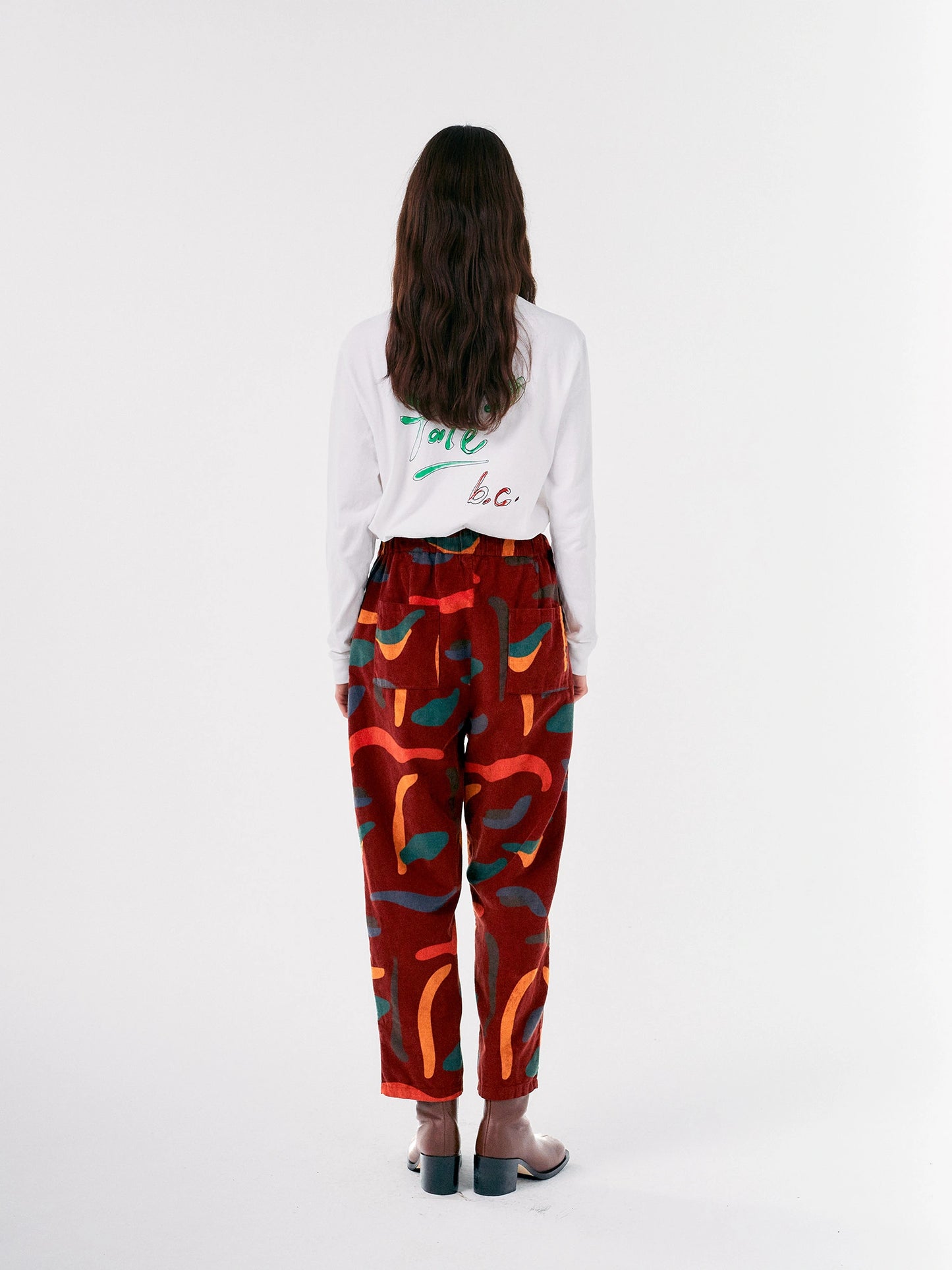 Brushstrokes printed cocoon pants