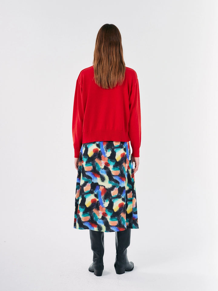 Faldilla midi asimètrica estampada Fantasy World